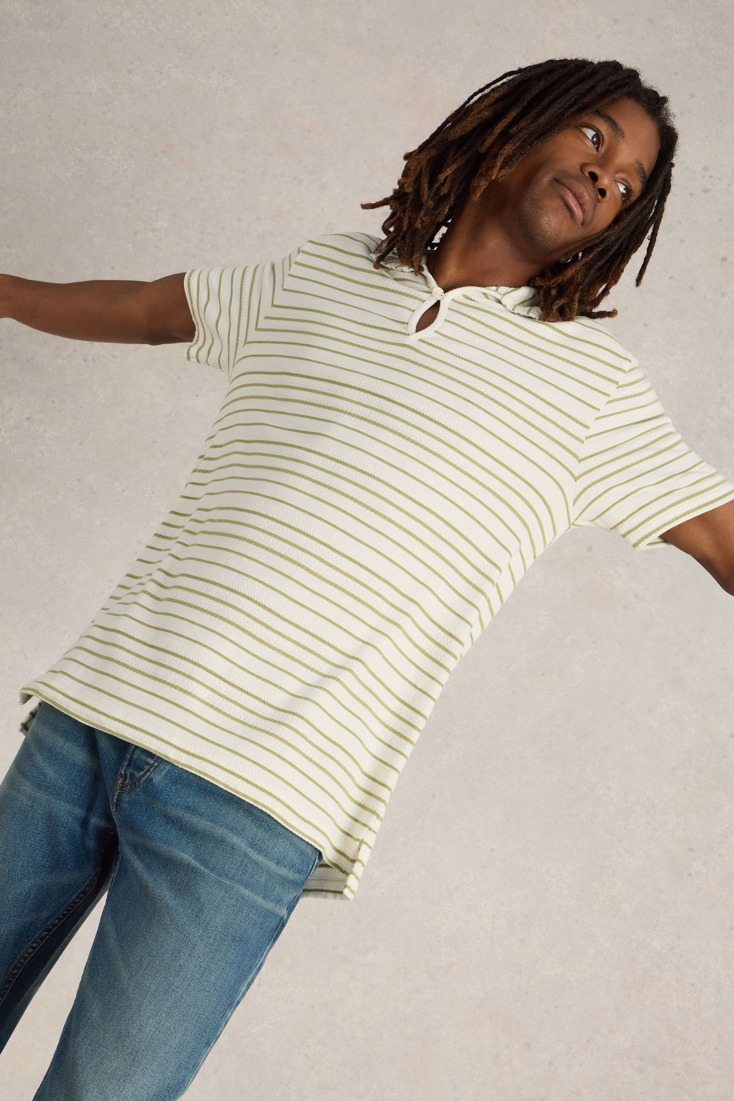 JACQUARD STRIPE POLO WHITE MULTI 6