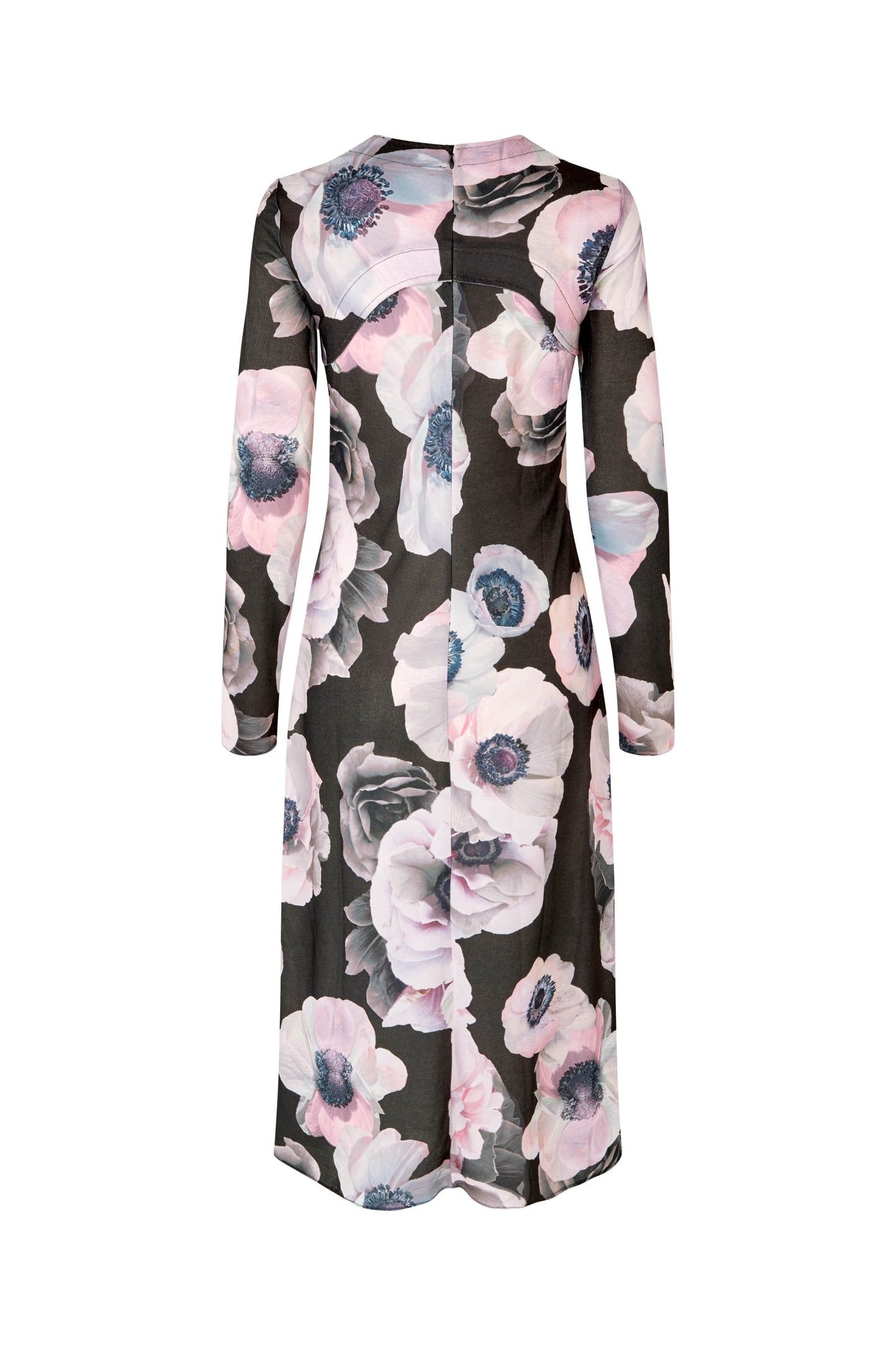 CREWNECK LONG SLEEVE MIDI DRESS NOSTALGIC ANEMONE 4