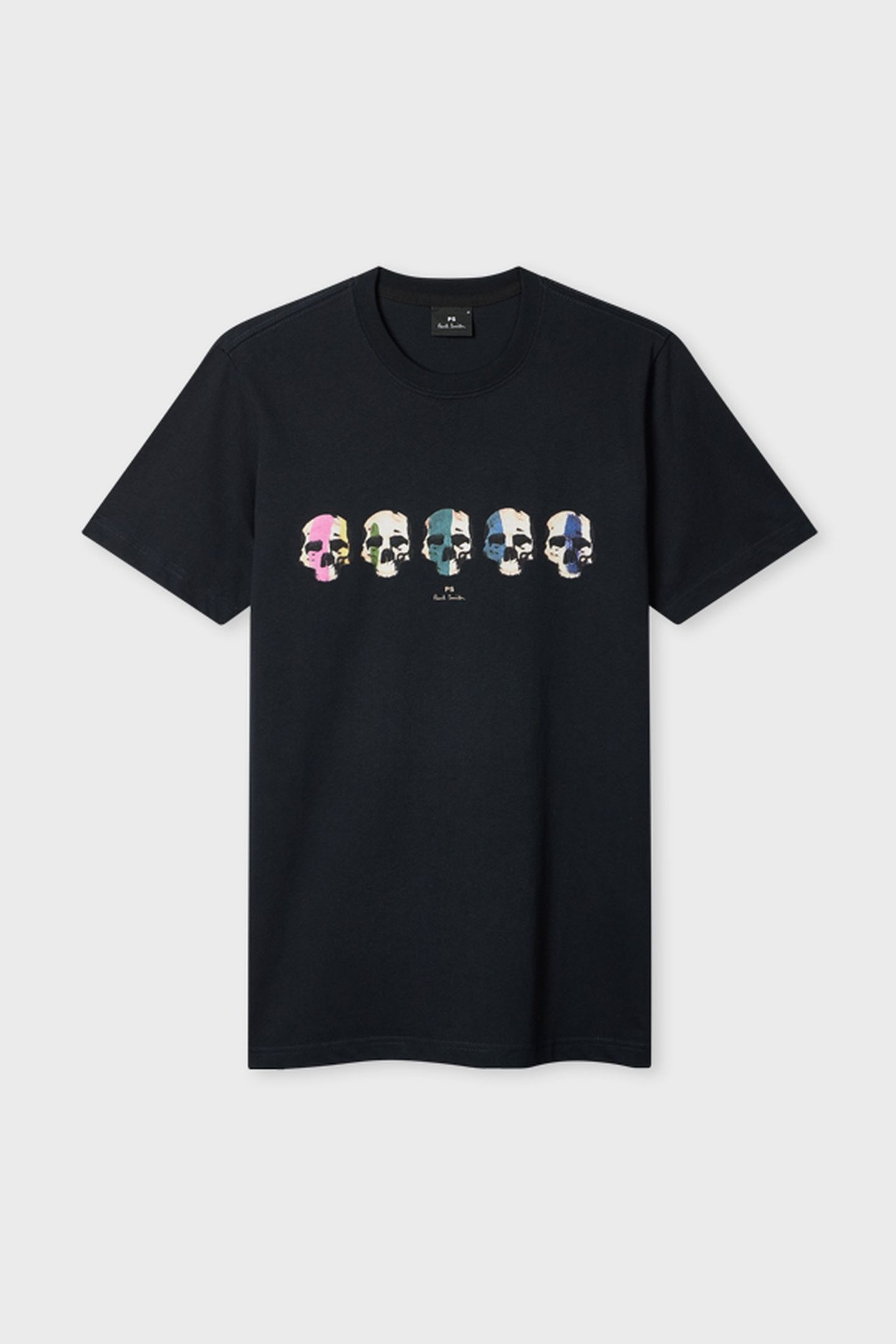 MENS SLIM FIT SS T SHIRT MULTI SKULL VERY DARK NAVY 4