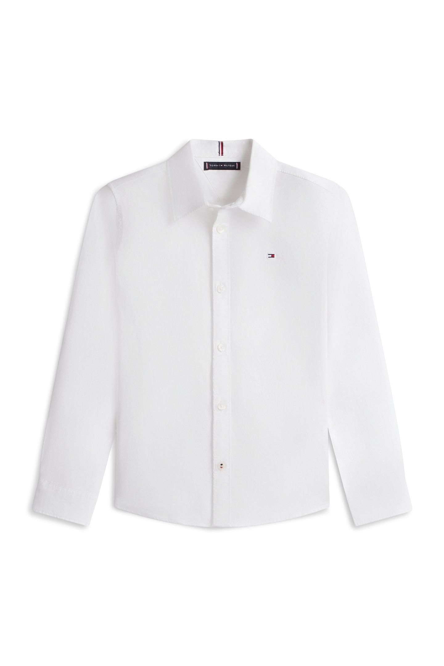 BOYS SOLID STRETCH POPLIN SHIRT WHITE 3