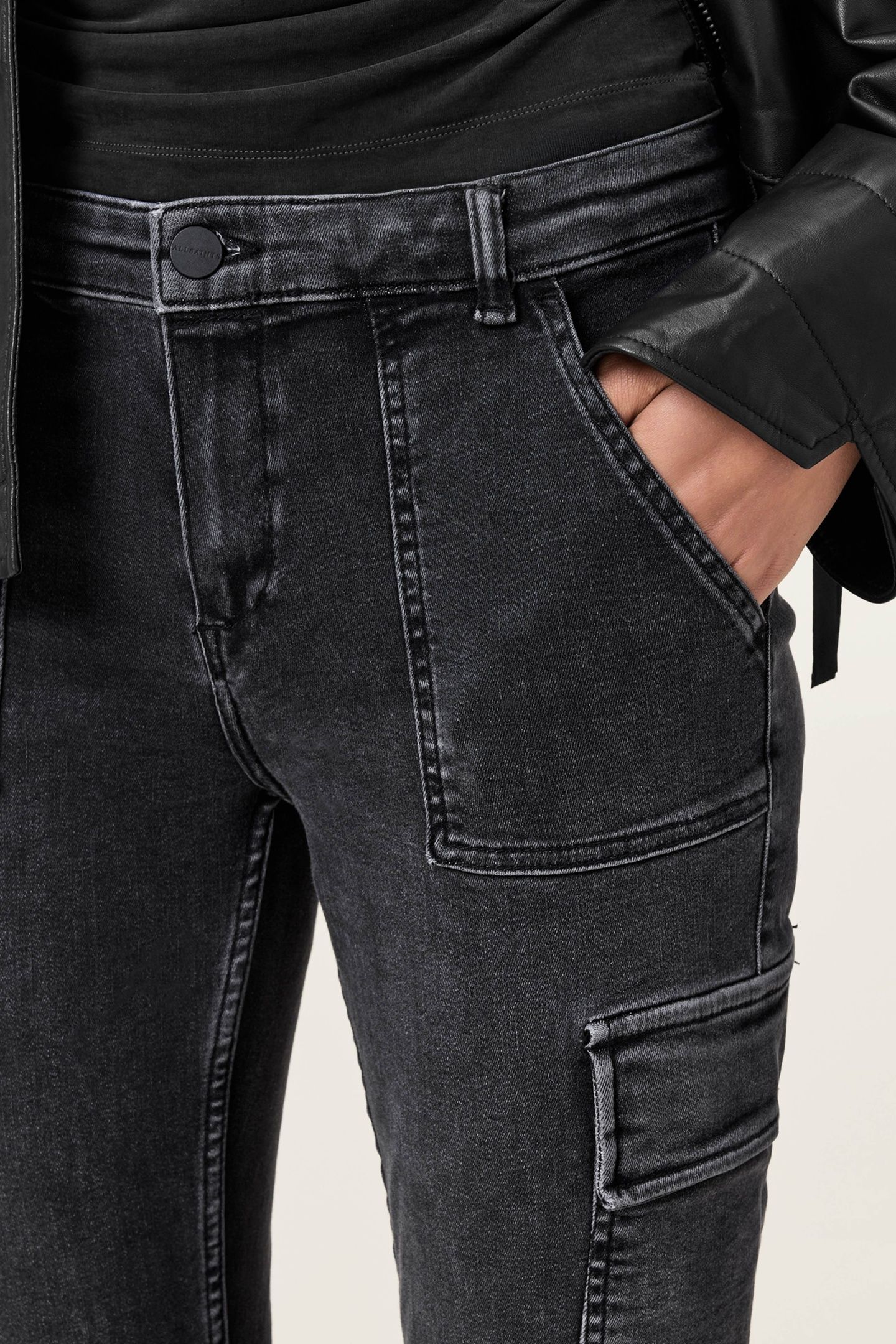 DURAN SKINNY CARGO WASHED BLACK 6