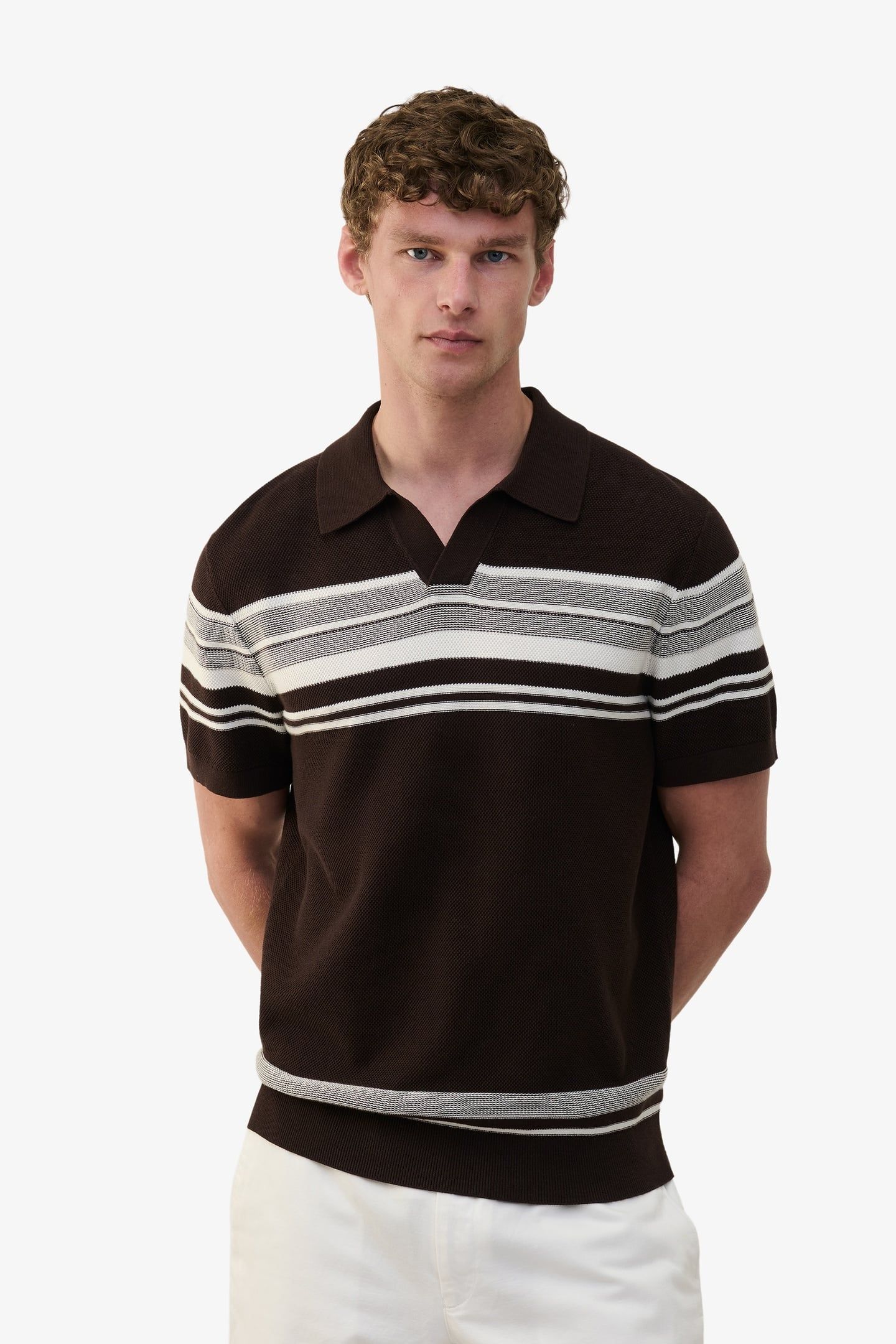 ETHAN COTTON STRIPE DARK BROWN 1