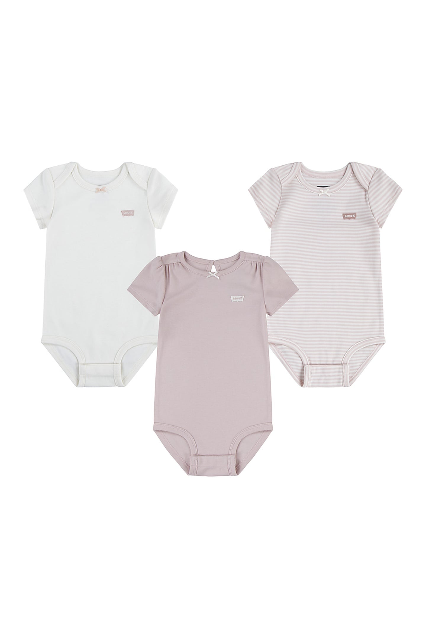 GIRLS 3PK BOW BODYSUIT SET RAPTURE ROSE 1