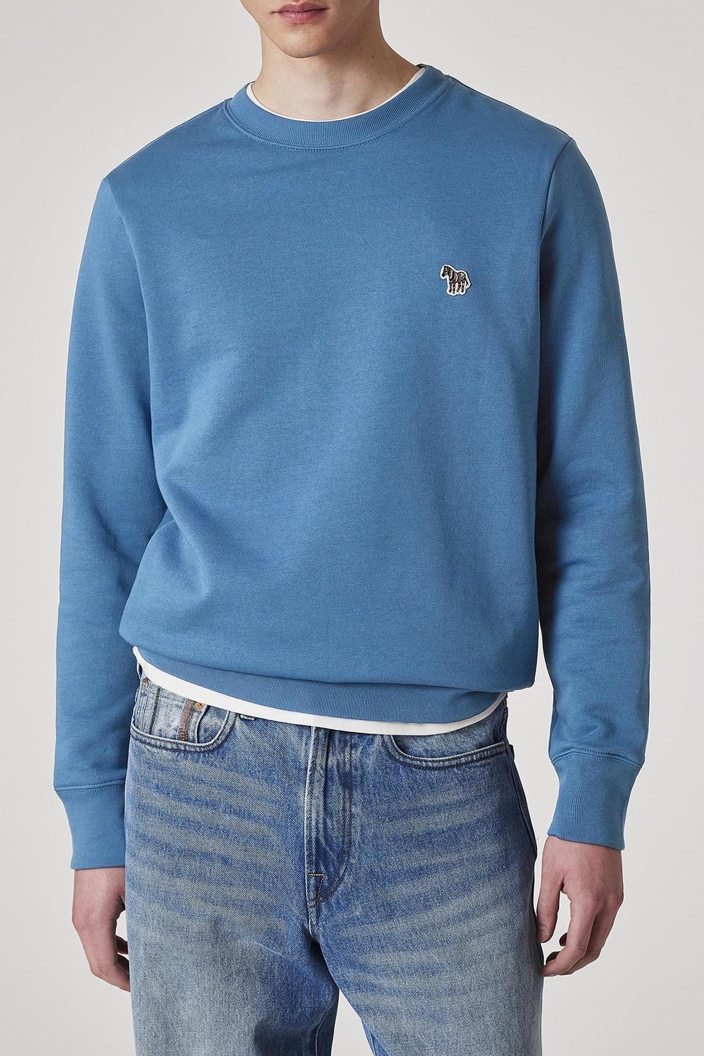 MENS REG FIT SWEATSHIRT ZEBRA PETROL BLUE 1