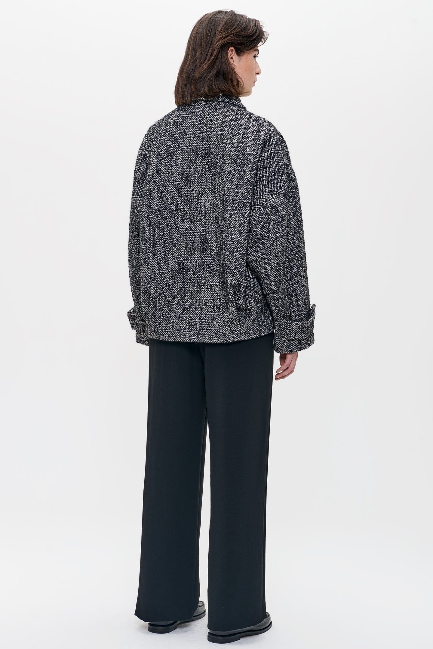 TWEED SHORT COAT BLACK 5