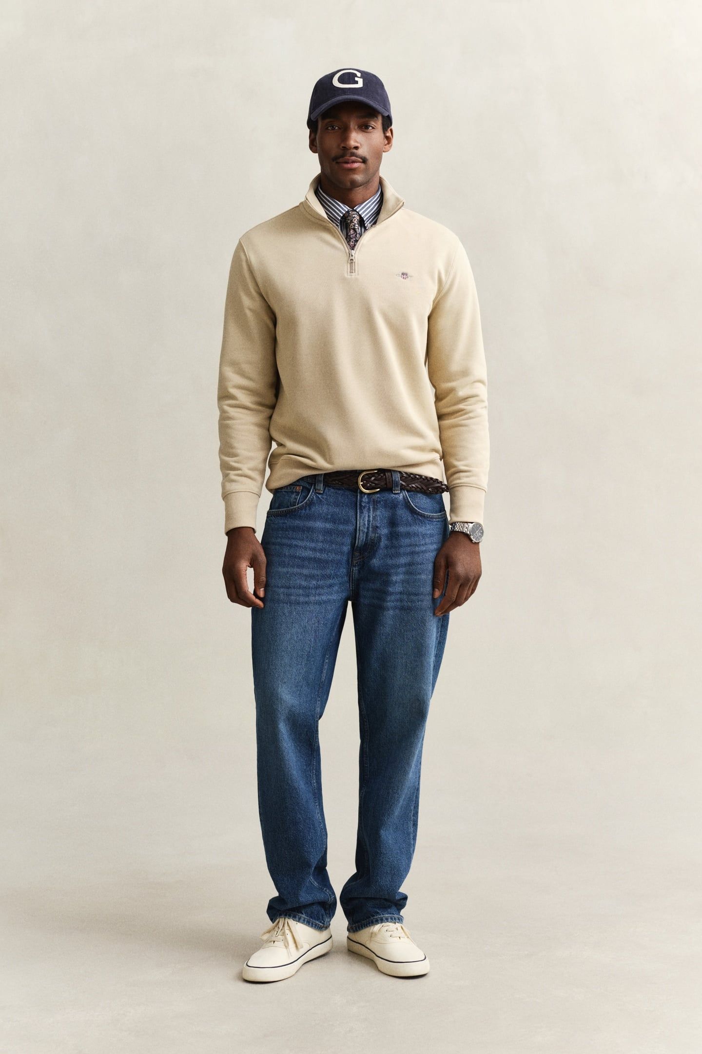 REG SHIELD HALF ZIP SWEAT OAT BEIGE 3