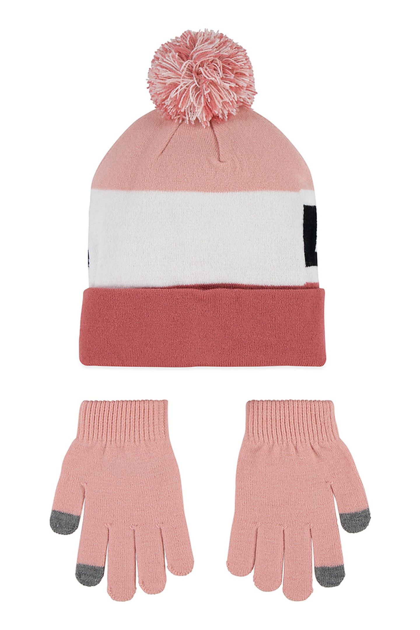 UNISEX LAN BEANIE AND GLOVE SET RAPTURE ROSE 2