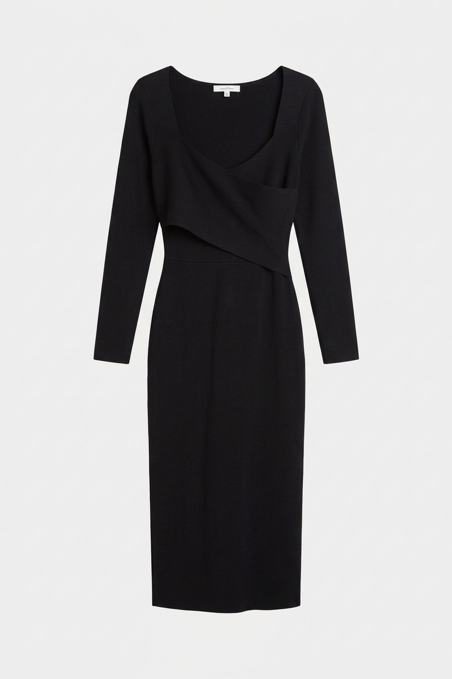 KNITTED WRAP DRESS BLACK 3