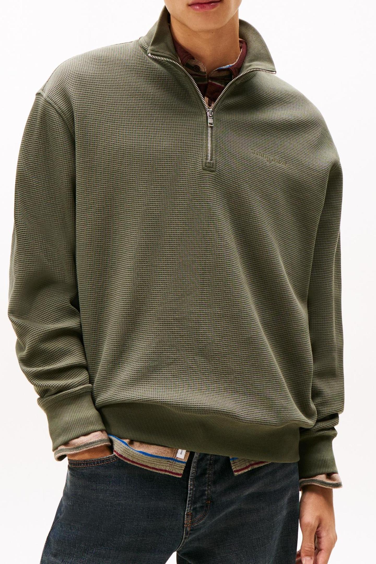 TJM RELAXED WAFFLE PEWTER GREEN 1