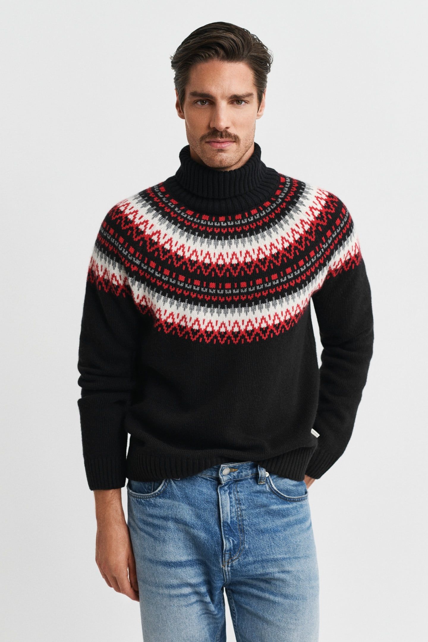 FAIR ISLE TURTLENECK BLACK 1