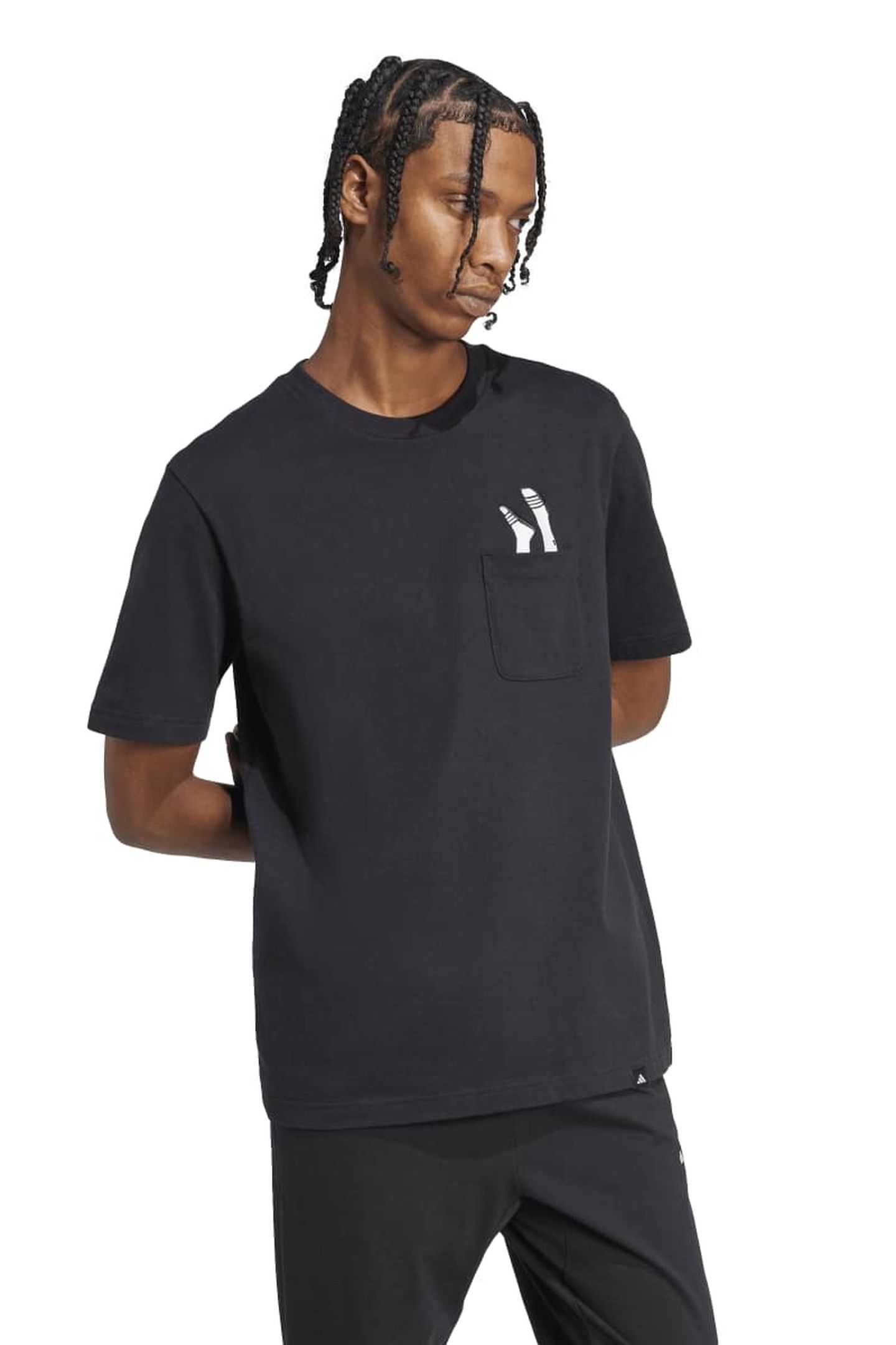 UNISEX L SLIDE PKT TEE BLACK 2