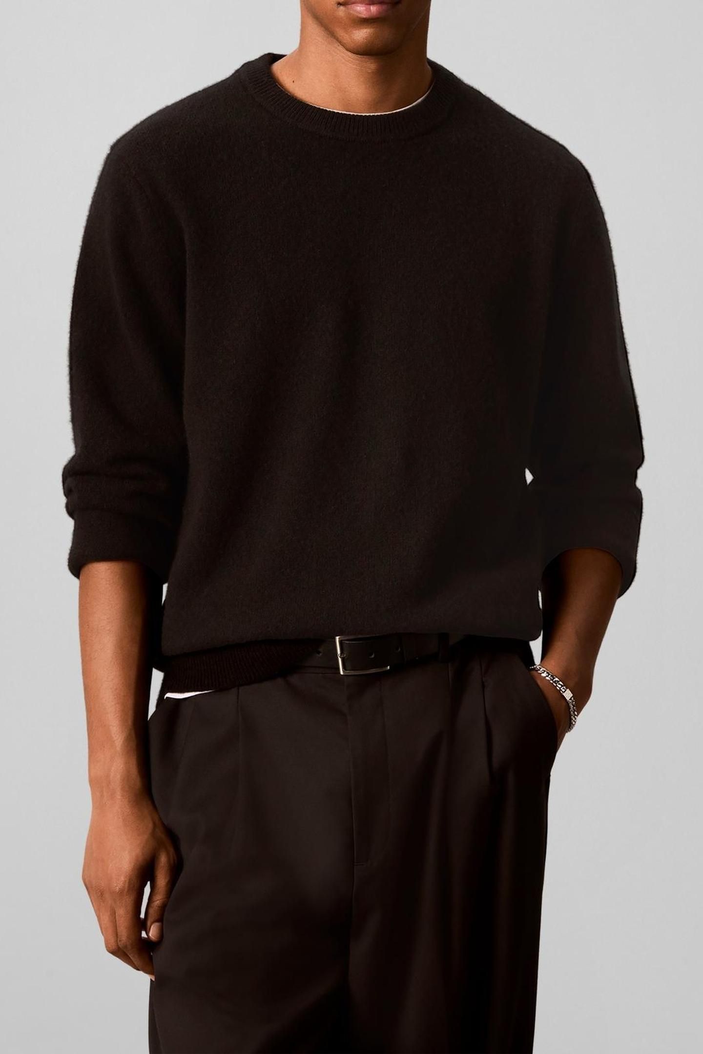 LS COZY WOOL CREWNECK BLACK 1