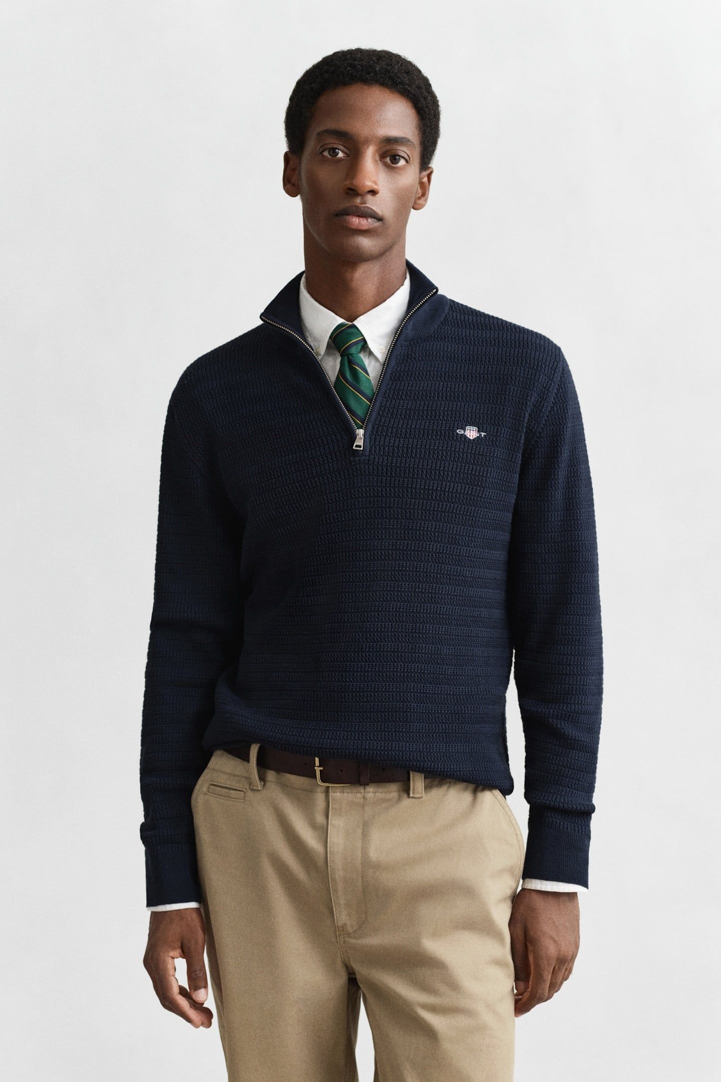 MINI CABLE HALF ZIP EVENING BLUE 1