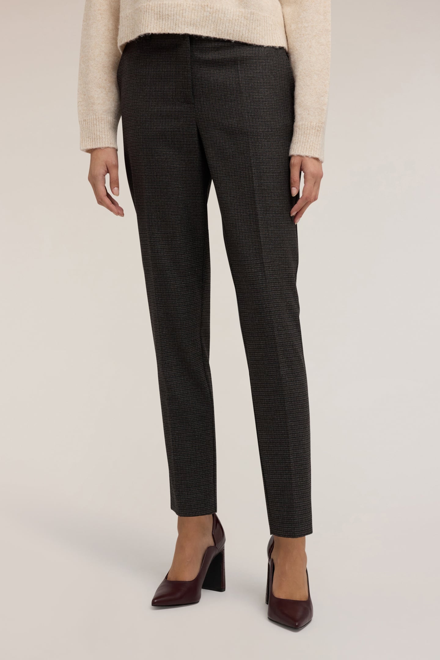 REGULAR PANTS IN YARN-DYED FABRIC GREY 2