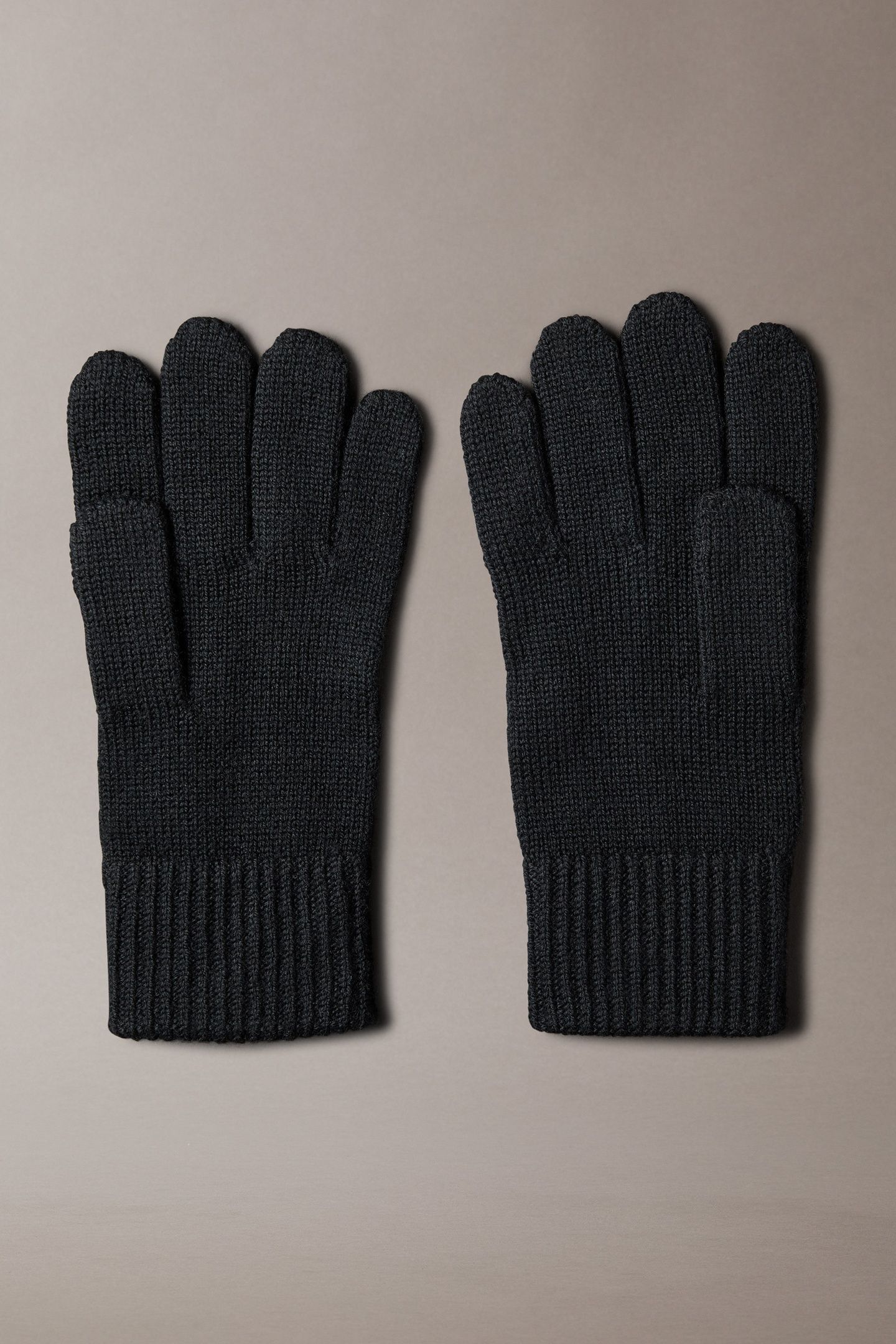 PATCH WOOL KNITTED GLOVES BLACK 2