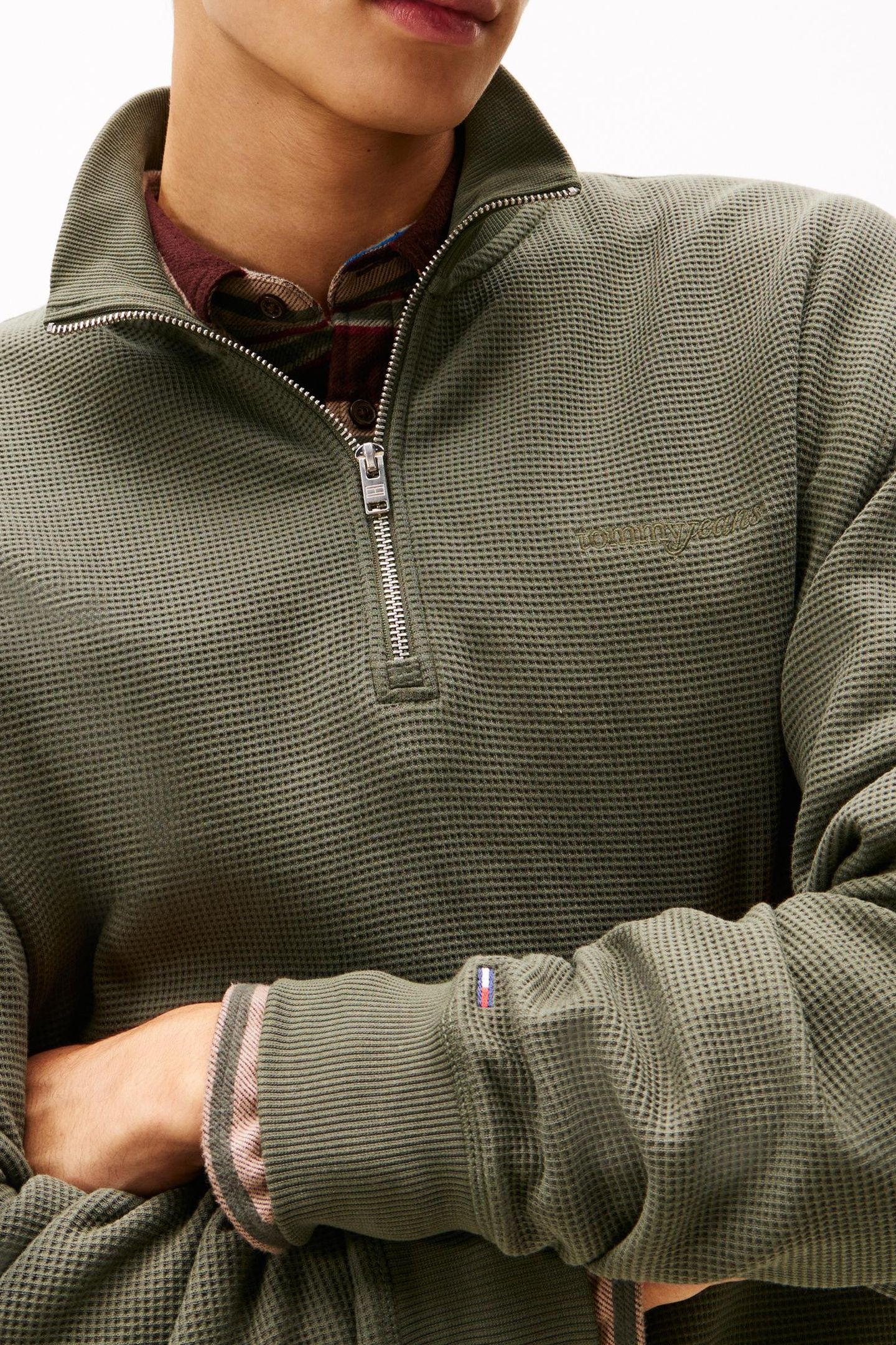 TJM RELAXED WAFFLE PEWTER GREEN 5
