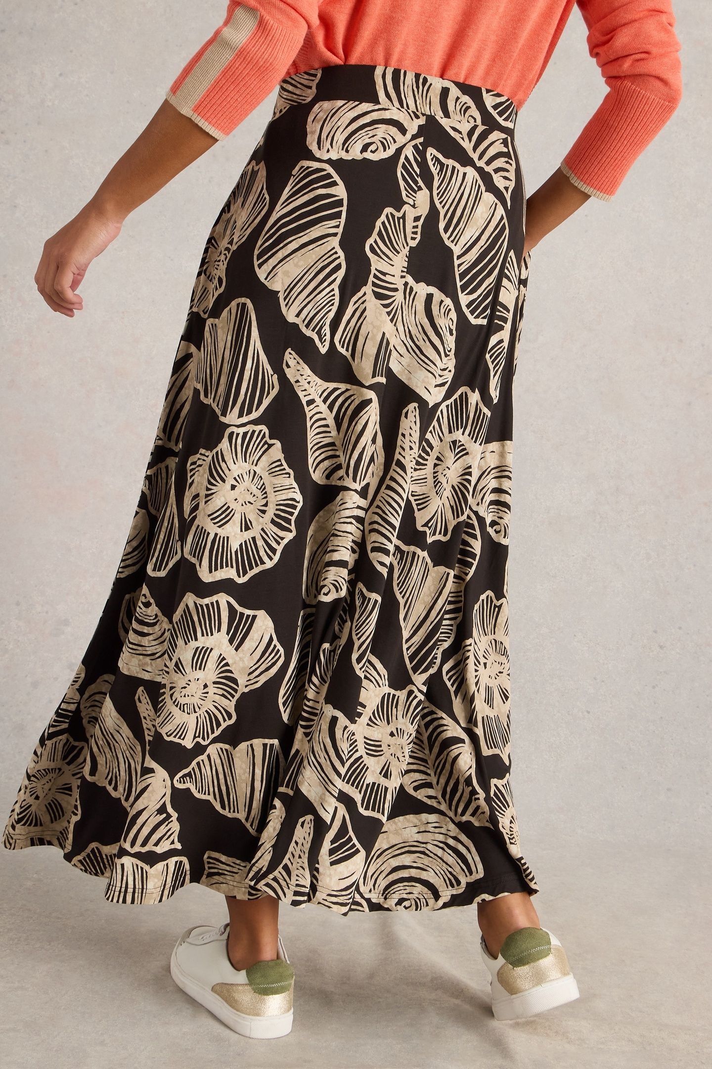 JADA JERSEY MAXI SKIRT BLACK PRINT 3