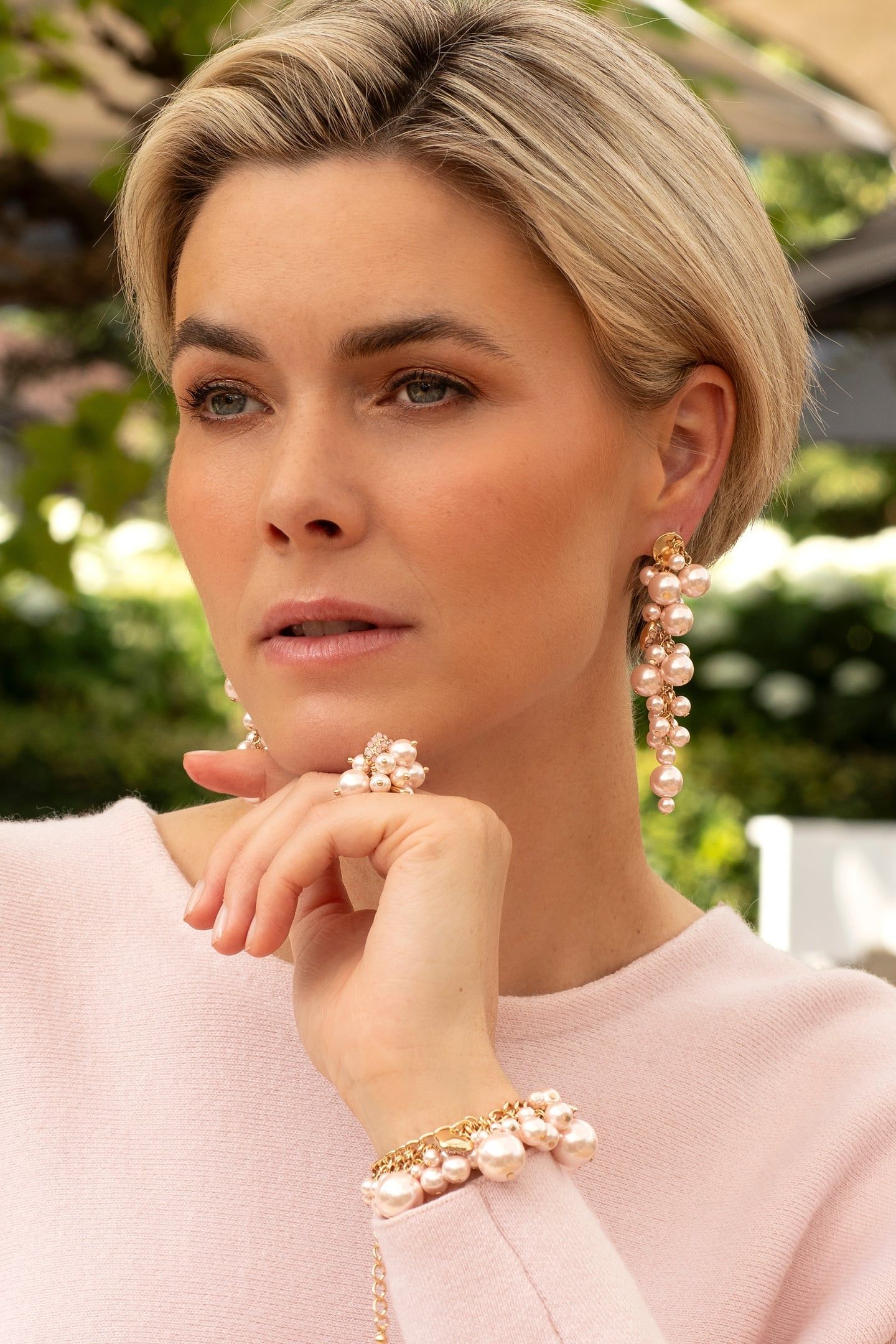 ULTIMATE PEARL EARHANGERS PINK PINK 3