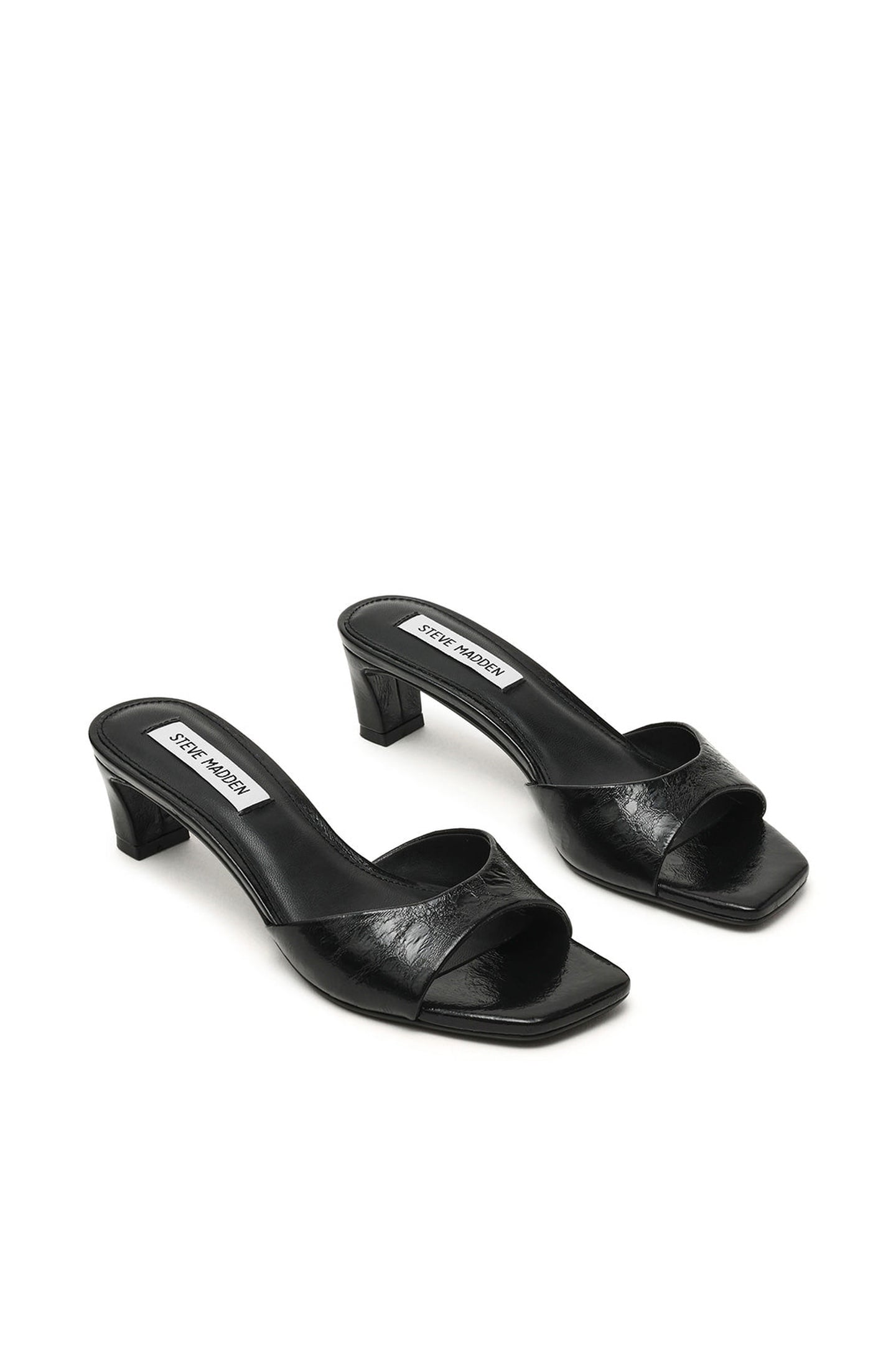 HINTS MULES BLACK CRINKLE LEATHER 3