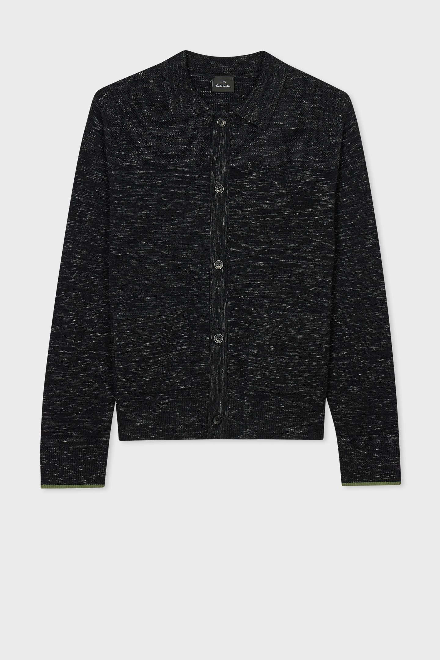MENS KNITTED JACKET BLACK MELANGE 4