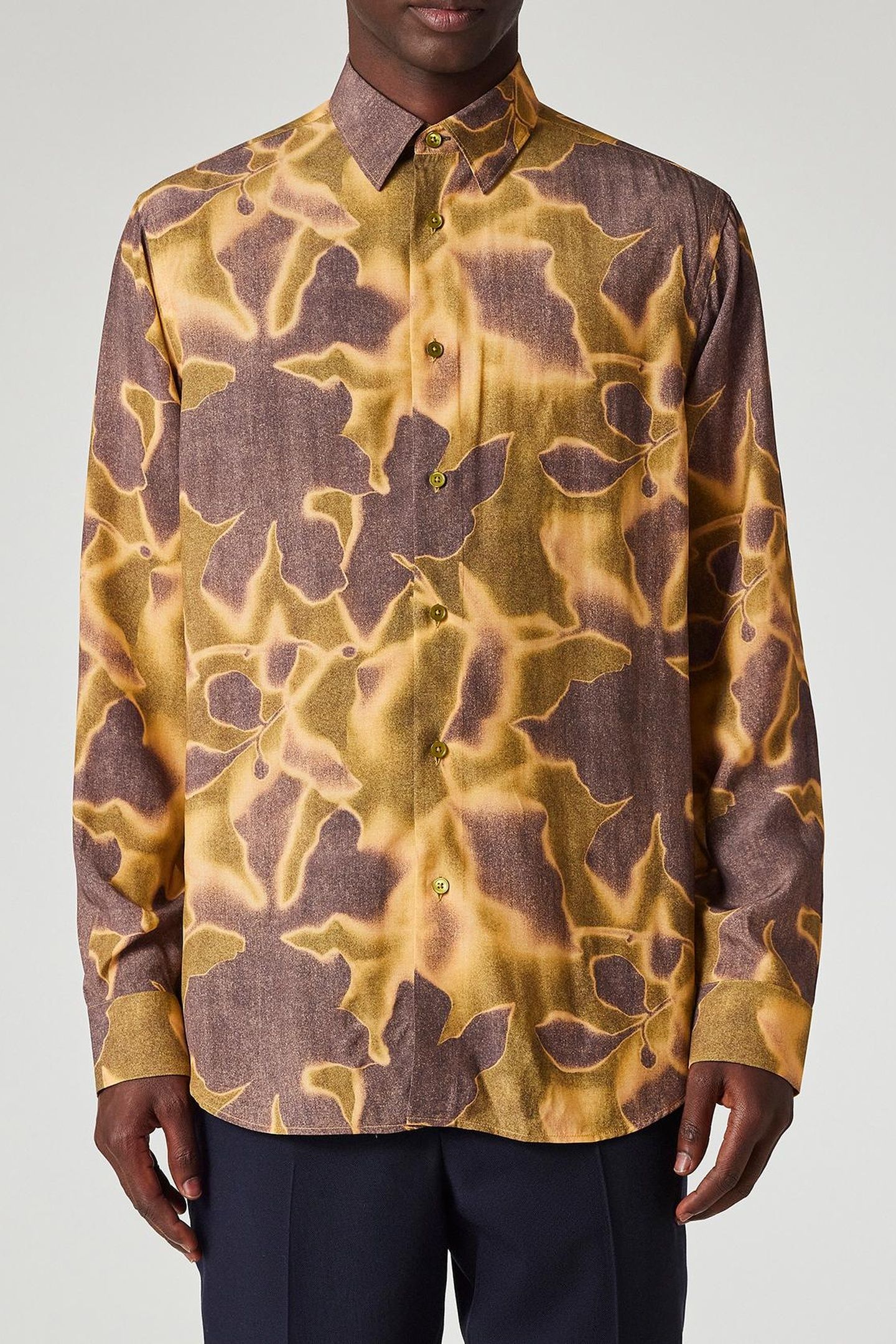 MENS S/C REGULAR FIT SHIRT YELLOW 1