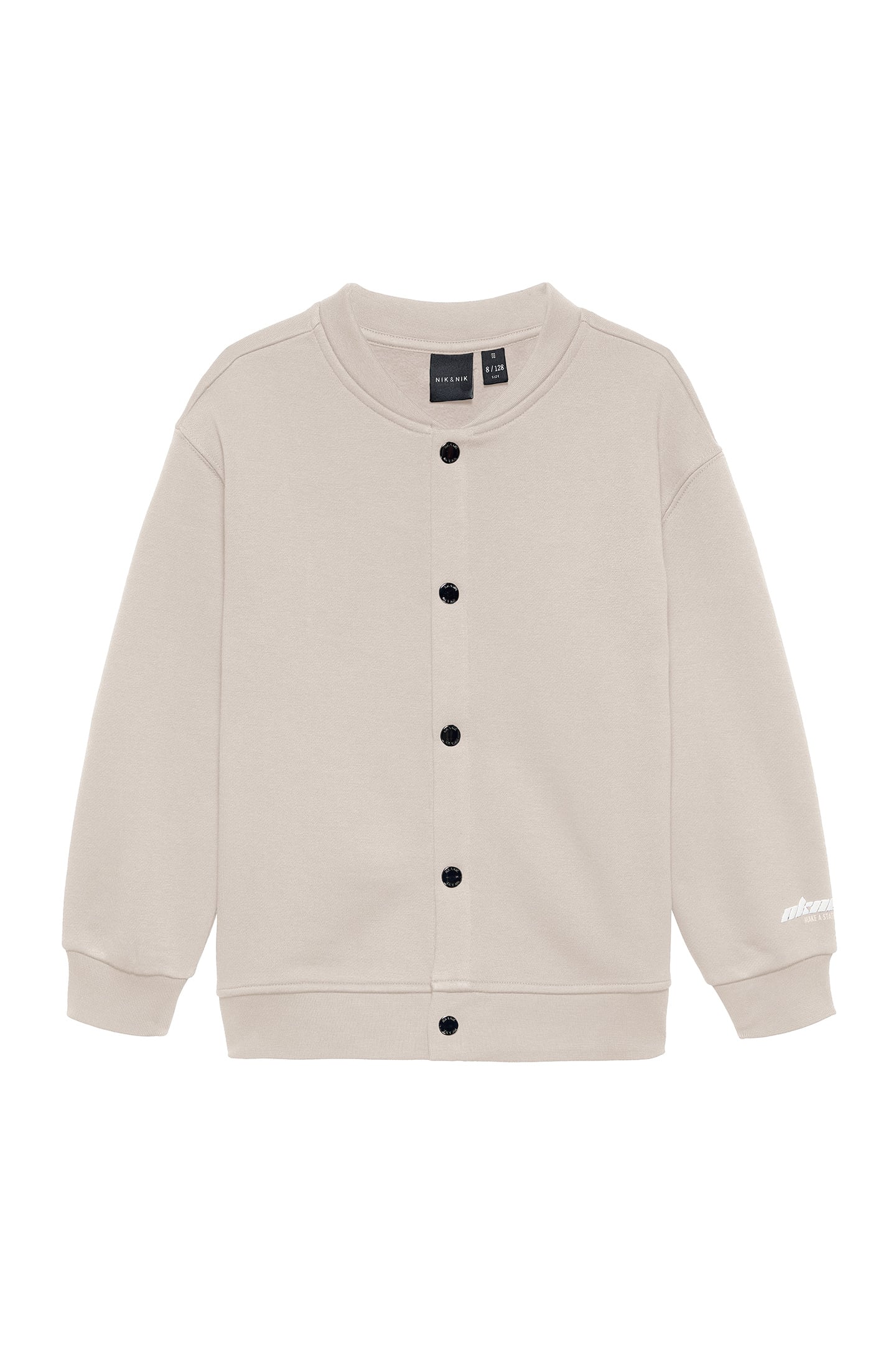 STATEMENT SWEAT CARDIGAN OAT 1