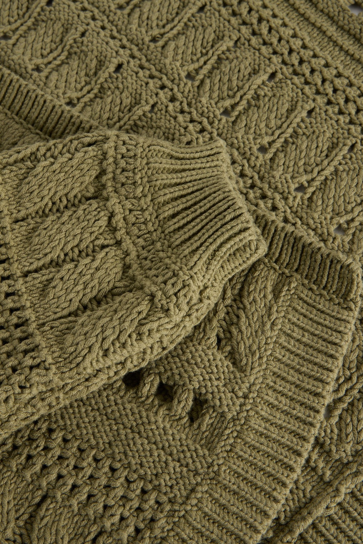 CASEY CROCHET CARDI KHAKI GREEN 6