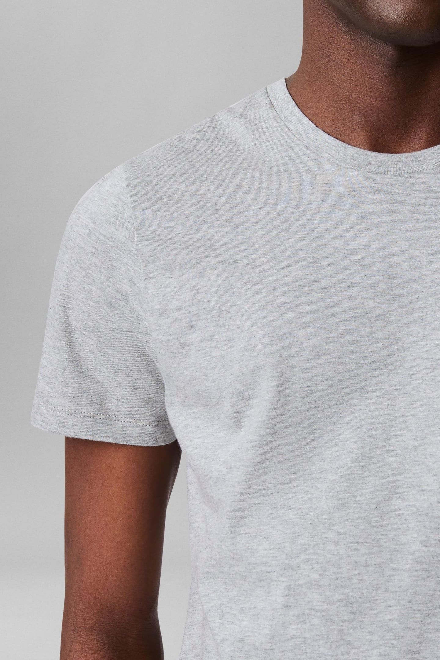 S/S CREW NECK 3-PABLACK/GREY HEATHER/WHITE 5