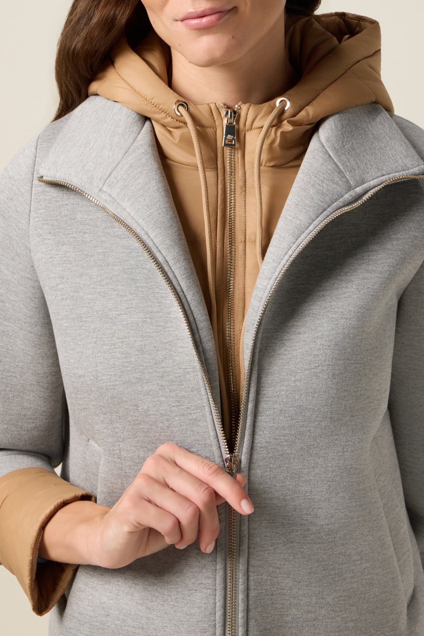 TWO-MATERIAL COMBINED JACKET GREY 5