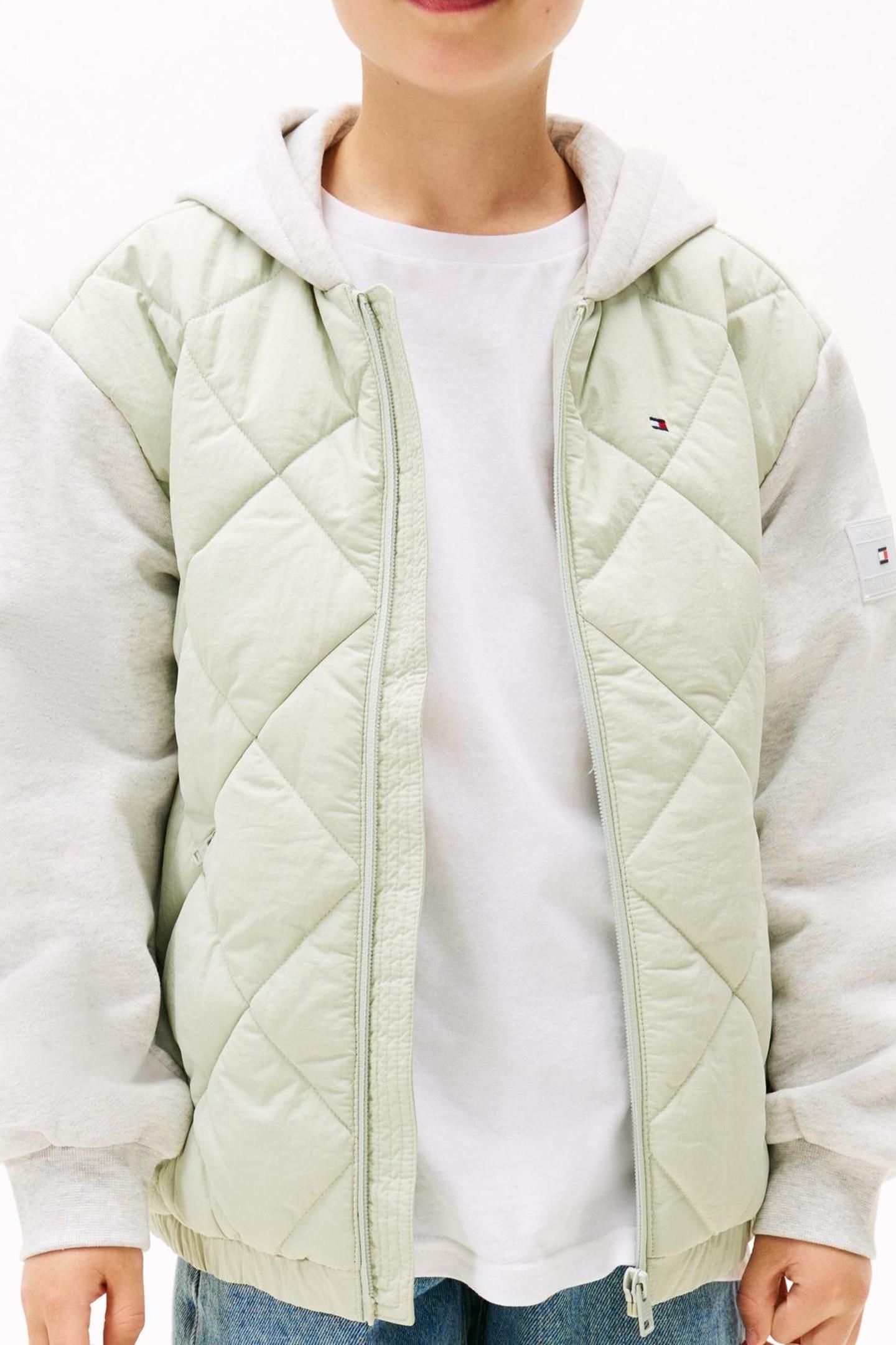 BOYS MIX MEDIA QUILTED JACKET MISTY SAGE 1
