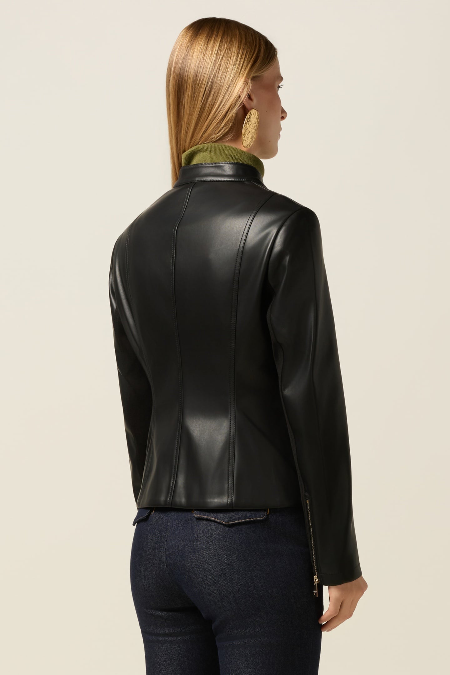 SHORT JACKET WITH DECORATIVE ZIPS BLACK 2