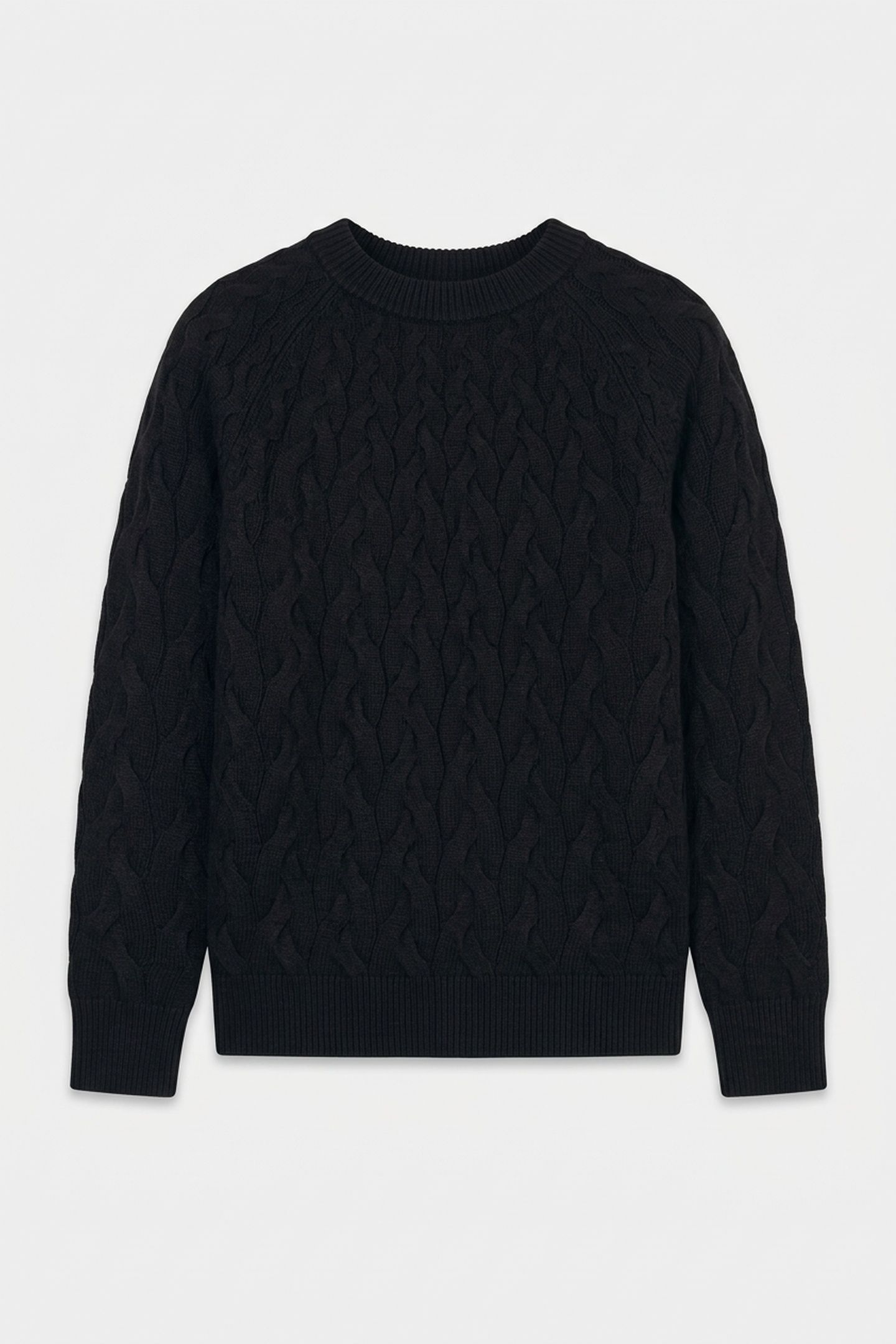 LS LAMBSWOOL BLEND CREW BLACK 3