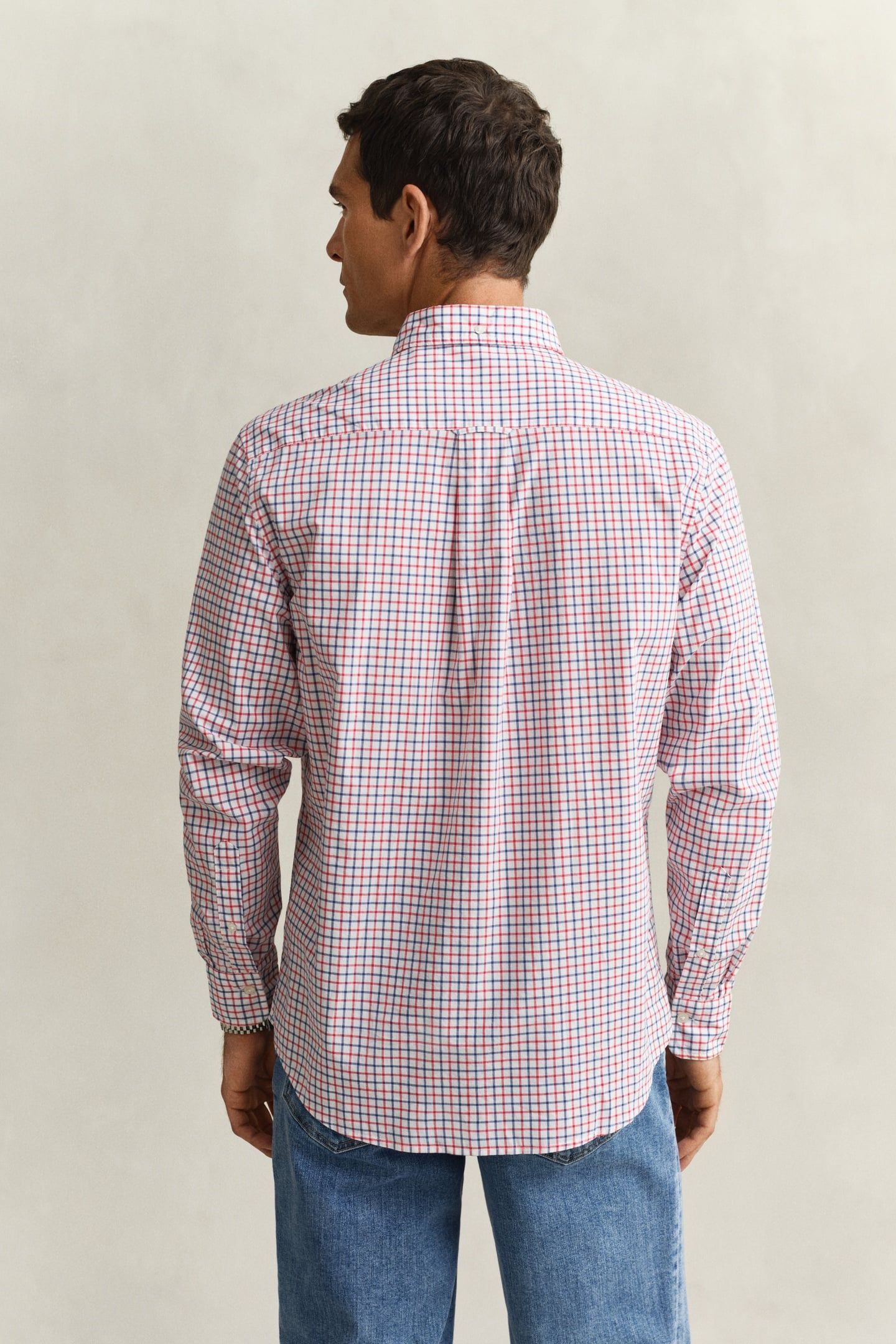 REG CLASSIC POPLIN CHECK ROSE RED 2