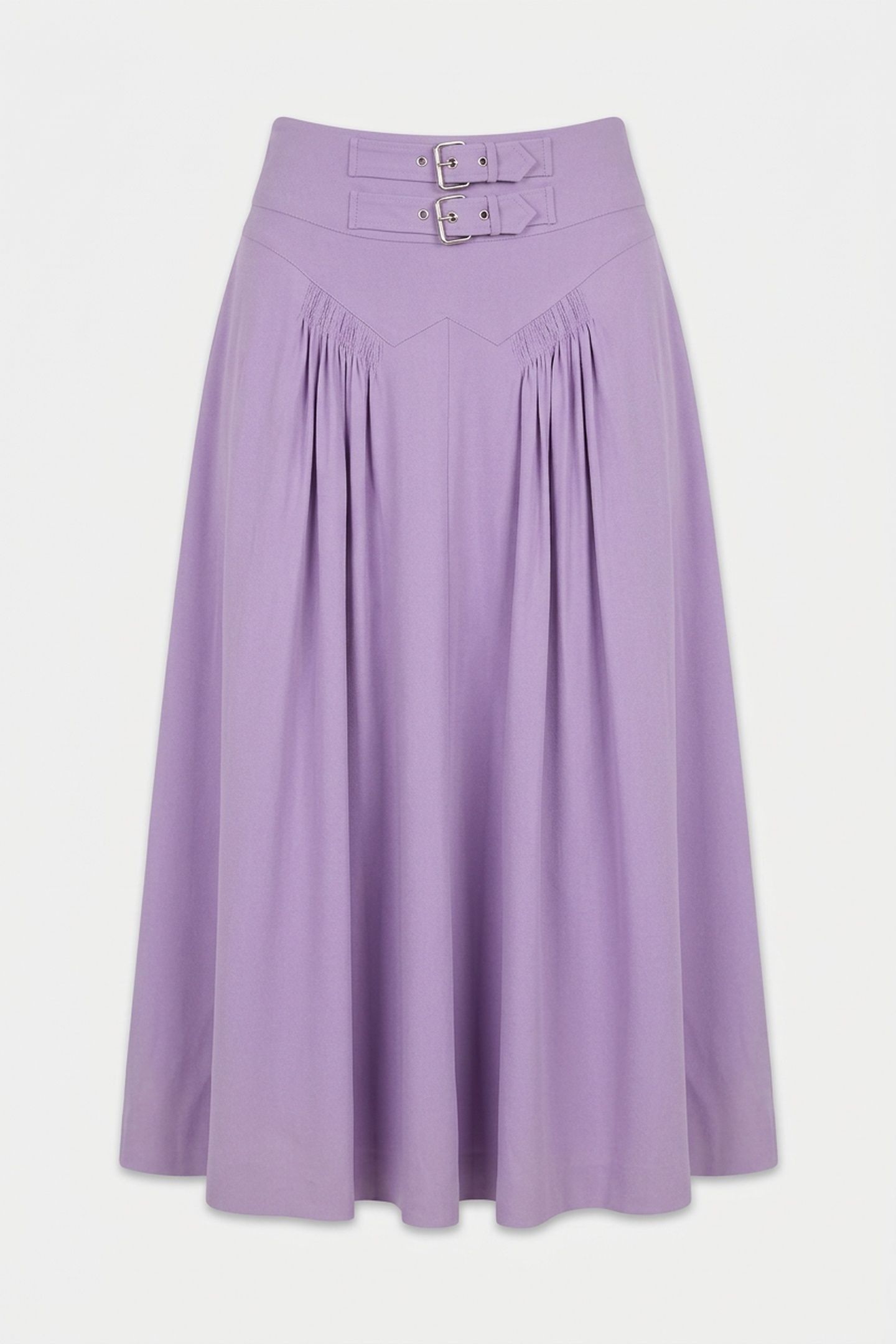 ENVERS SATIN BONDAGE BUCKLE SKIRT PURPLE 3