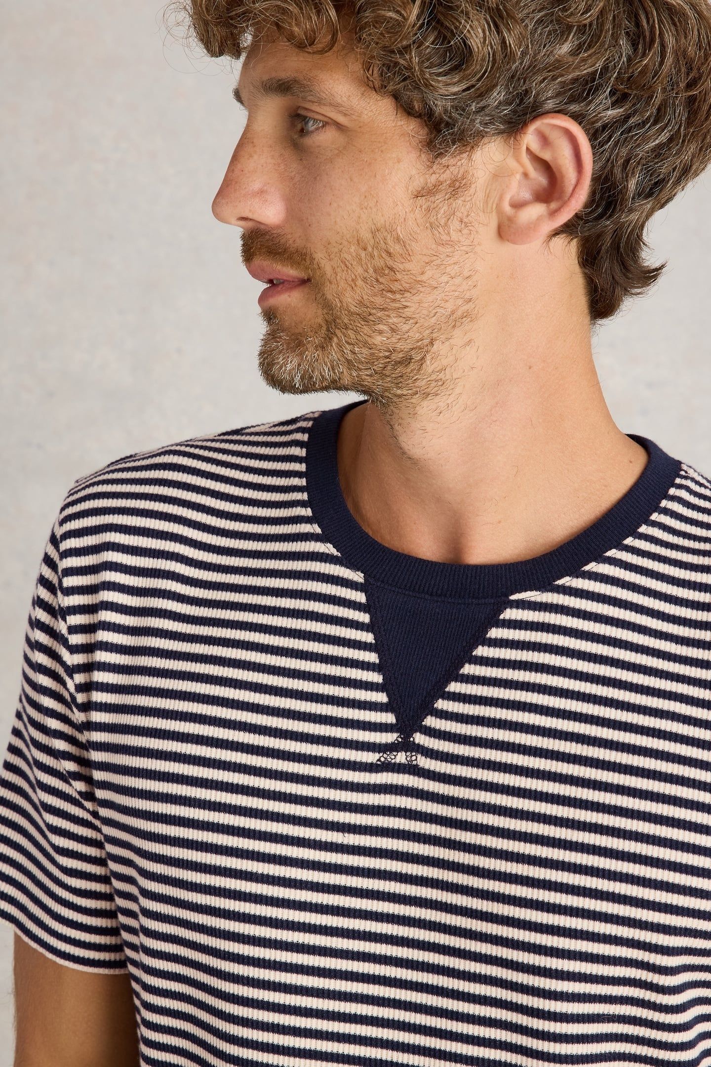 STRIPED RIB TEE NAVY MULTI 5