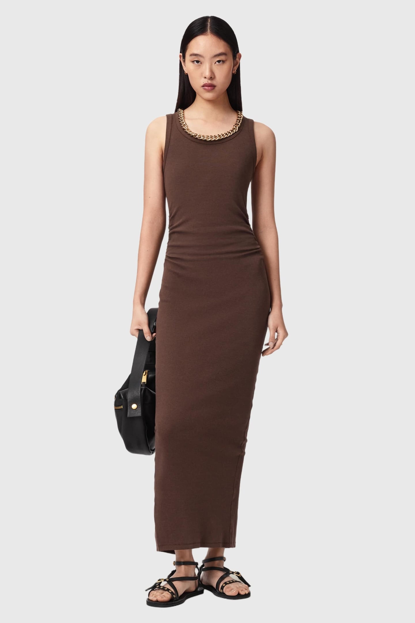 LUCY DRESS BITTER BROWN 1