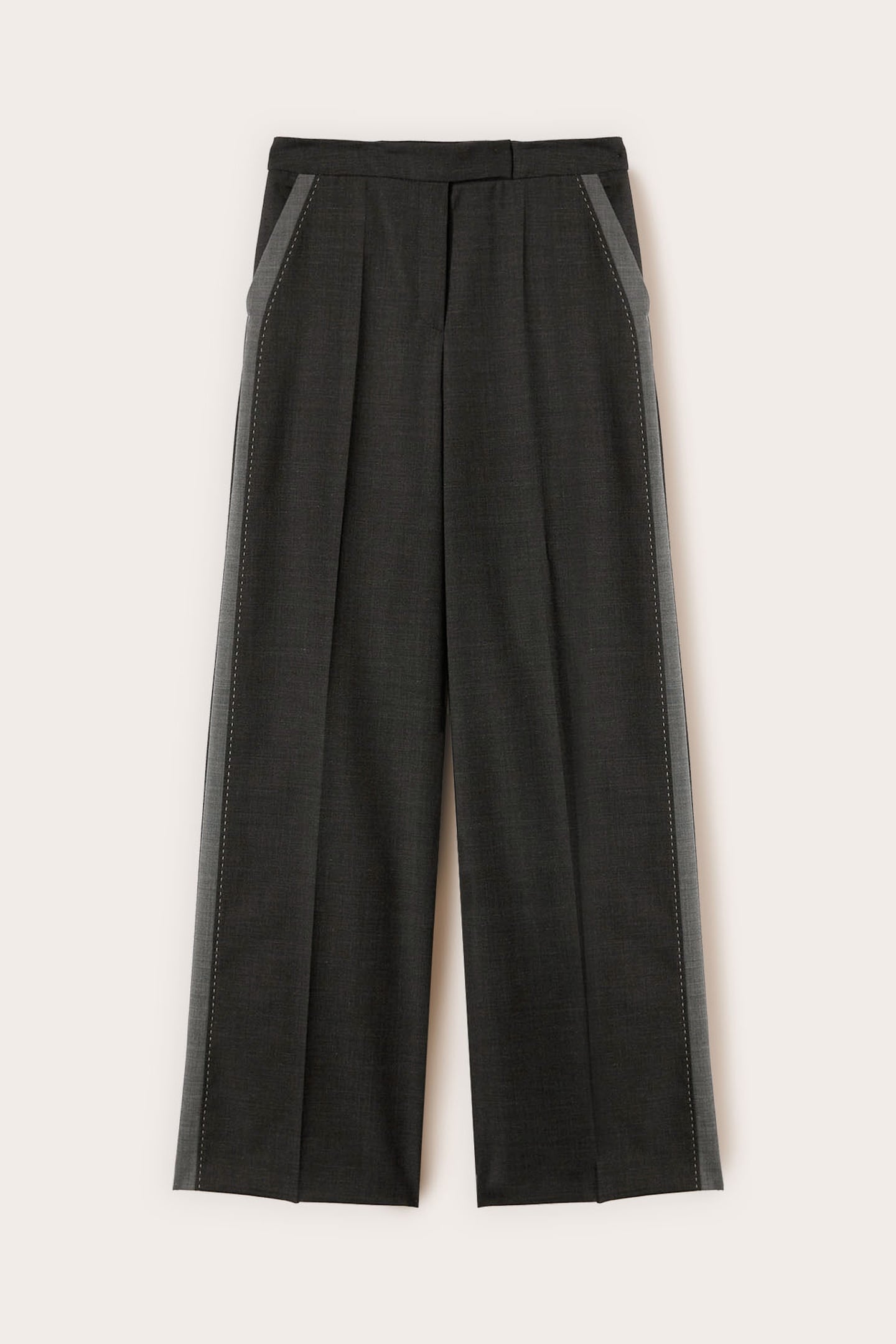 PALAZZO PANTS WITH SIDE STRIPE GREY 4