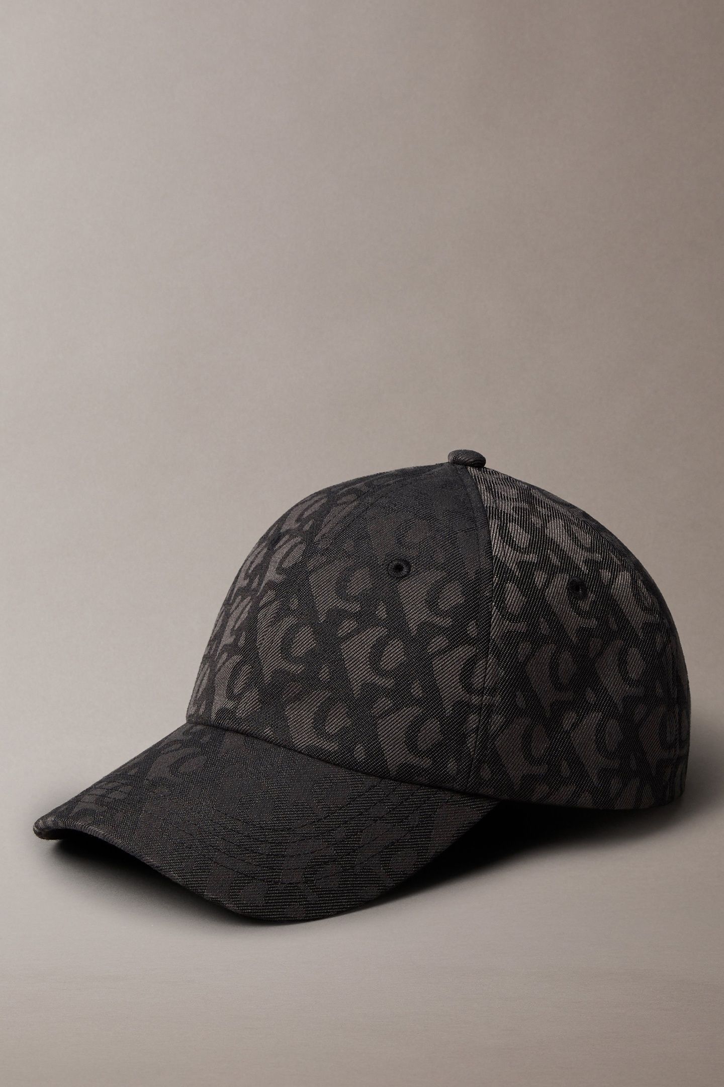 LOGO JACQUARD BASEBALL CAP BLACK 1