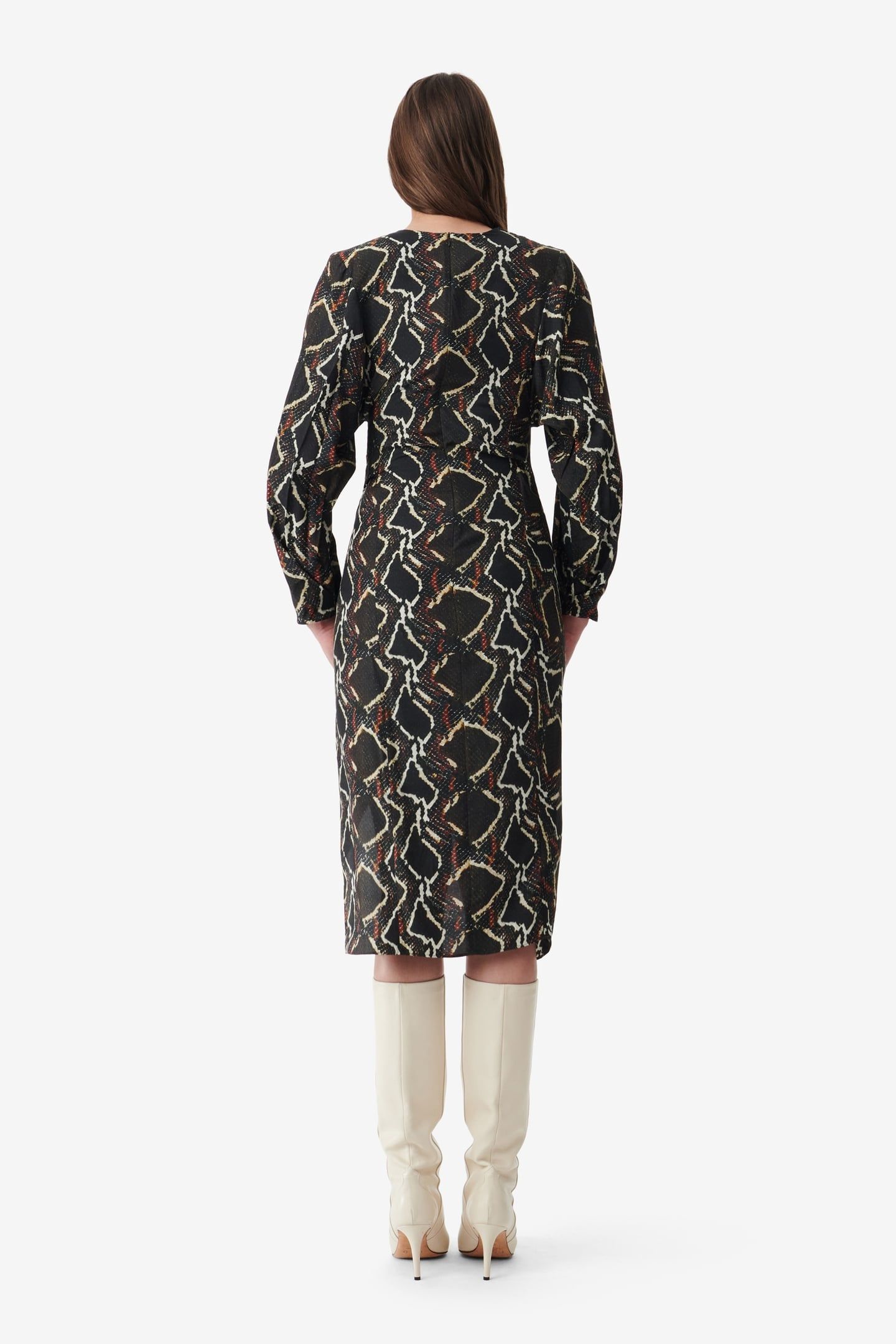 AURELIE DRESS BLACK/BROWN 2