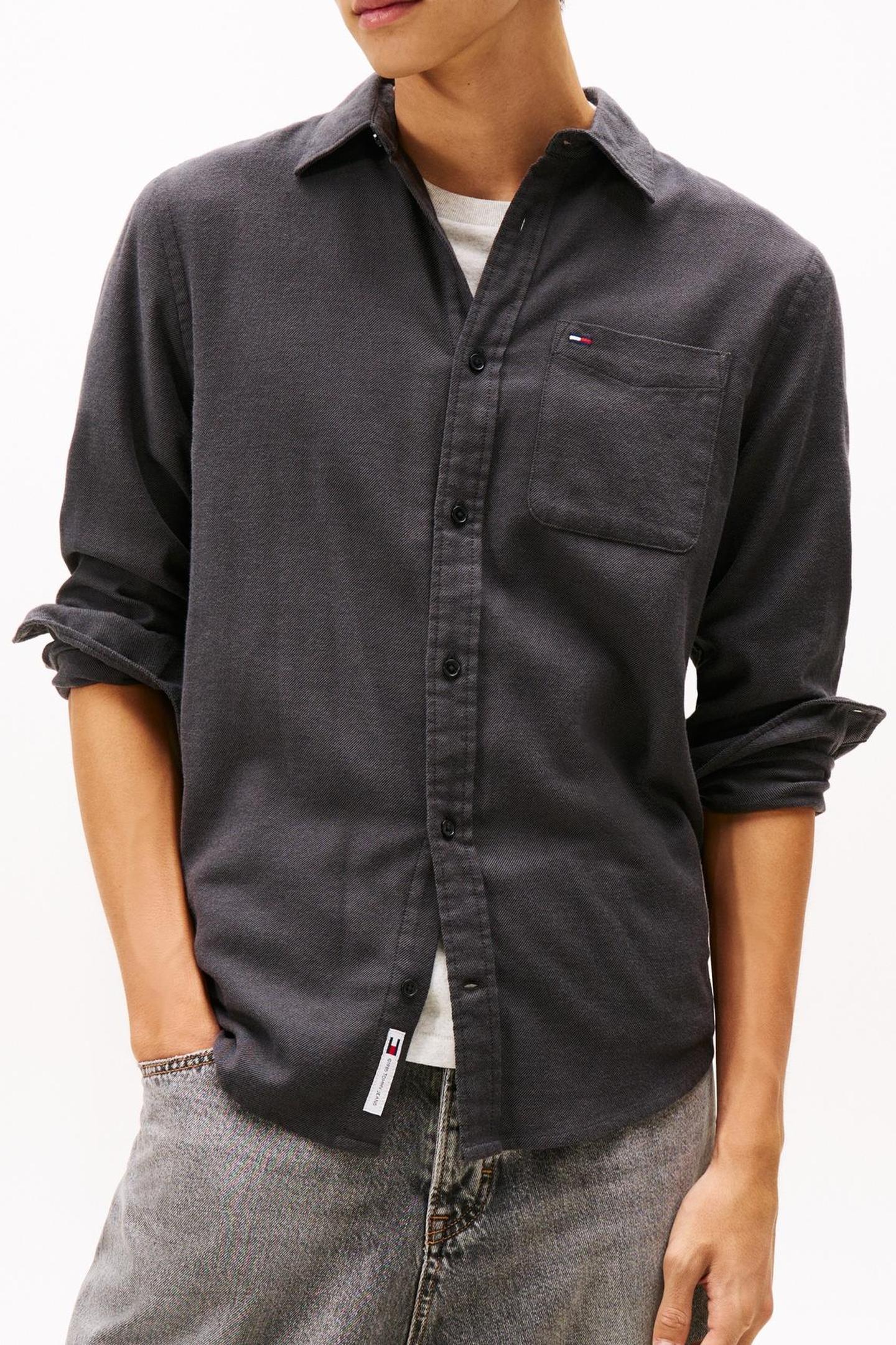 TJM REG FLANNEL SHIRT BLACK 1
