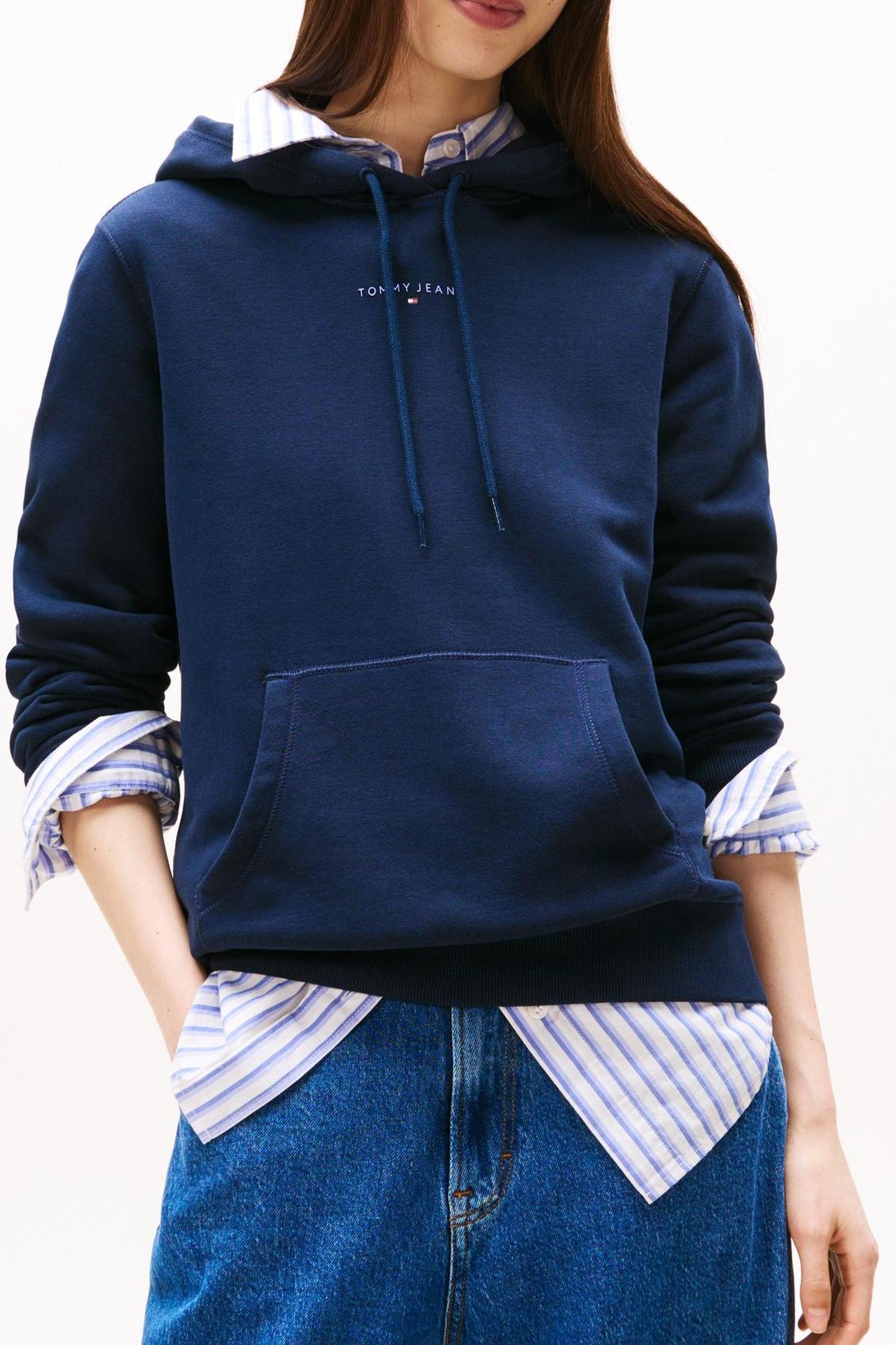 TJW REG LINEAR HOODIE DARK NIGHT NAVY 1