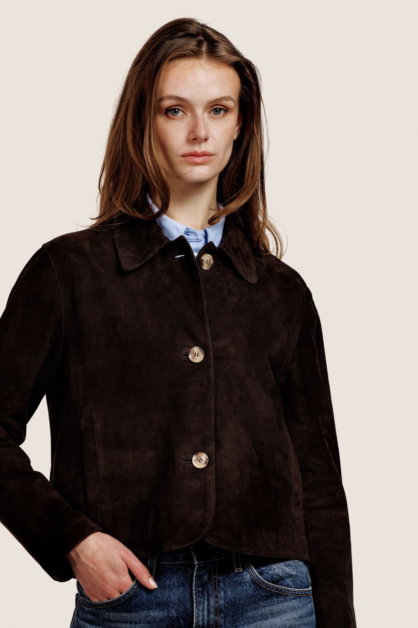 ROCKY SUEDE JACKET COFFEE 1