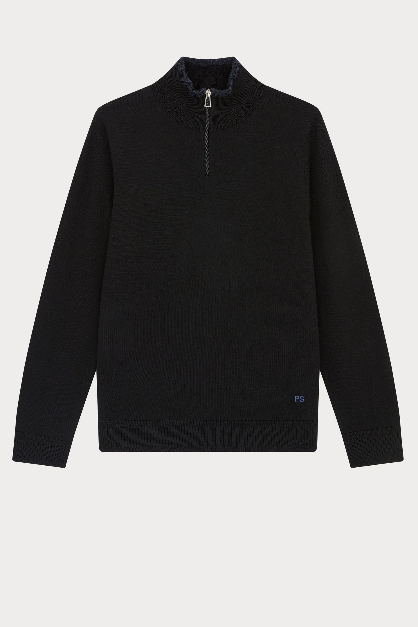 MENS SWEATER ZIP NECK BLACK 6