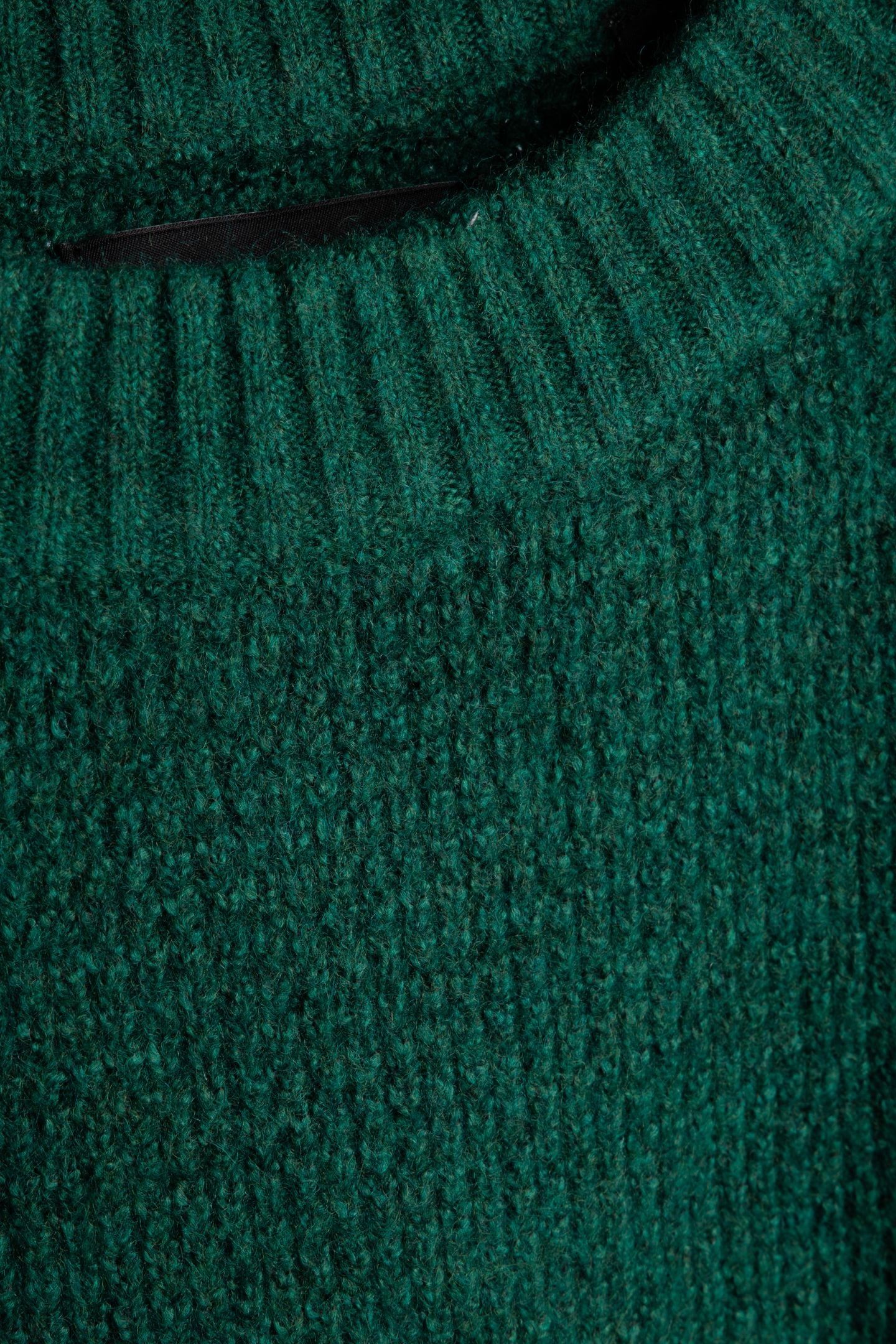 RAGLAN CREW NECK WAFFLE STITCH PULLOVER RAINFOREST 4