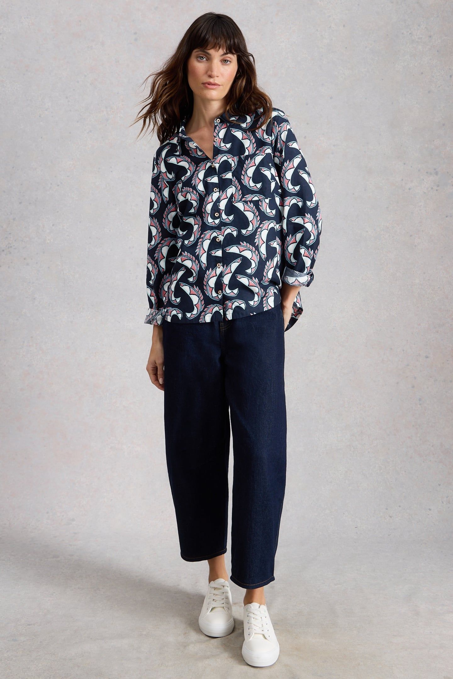 MAPLE SHIRT NAVY PRINT 1