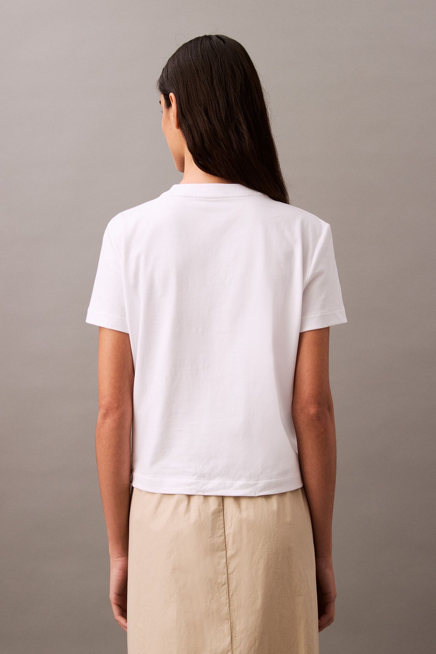 SS FLOCKED LOGO COTTON TEE BRILLIANT WHITE 2