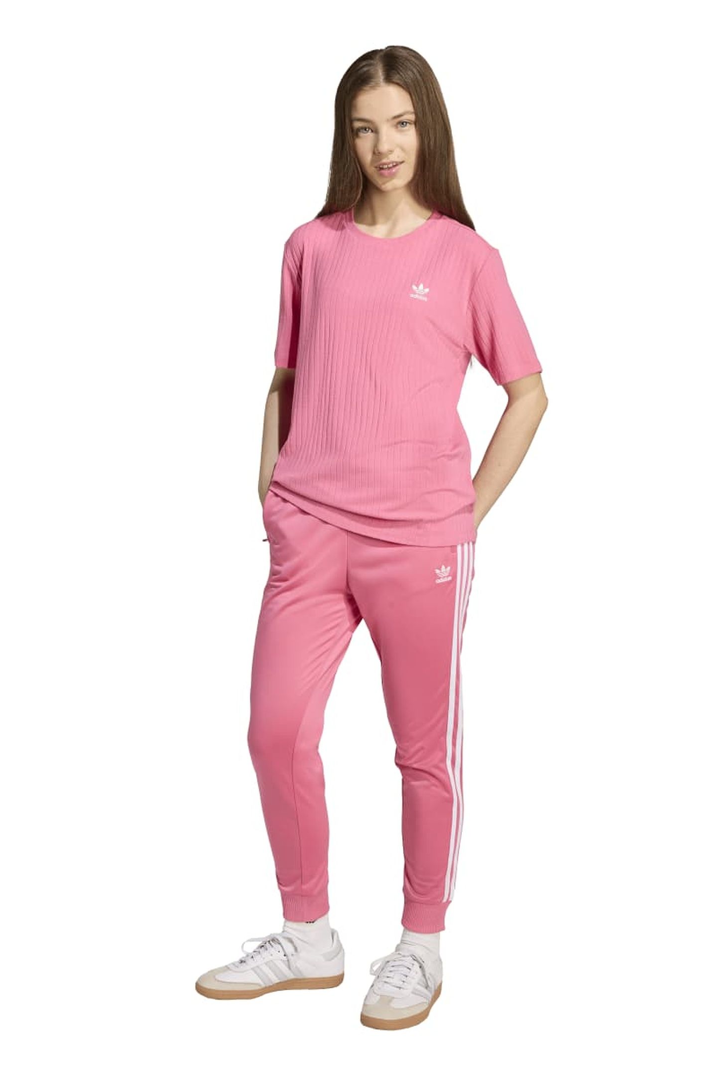 JUNIOR WIDE RIB TEE PINK FUSION 6