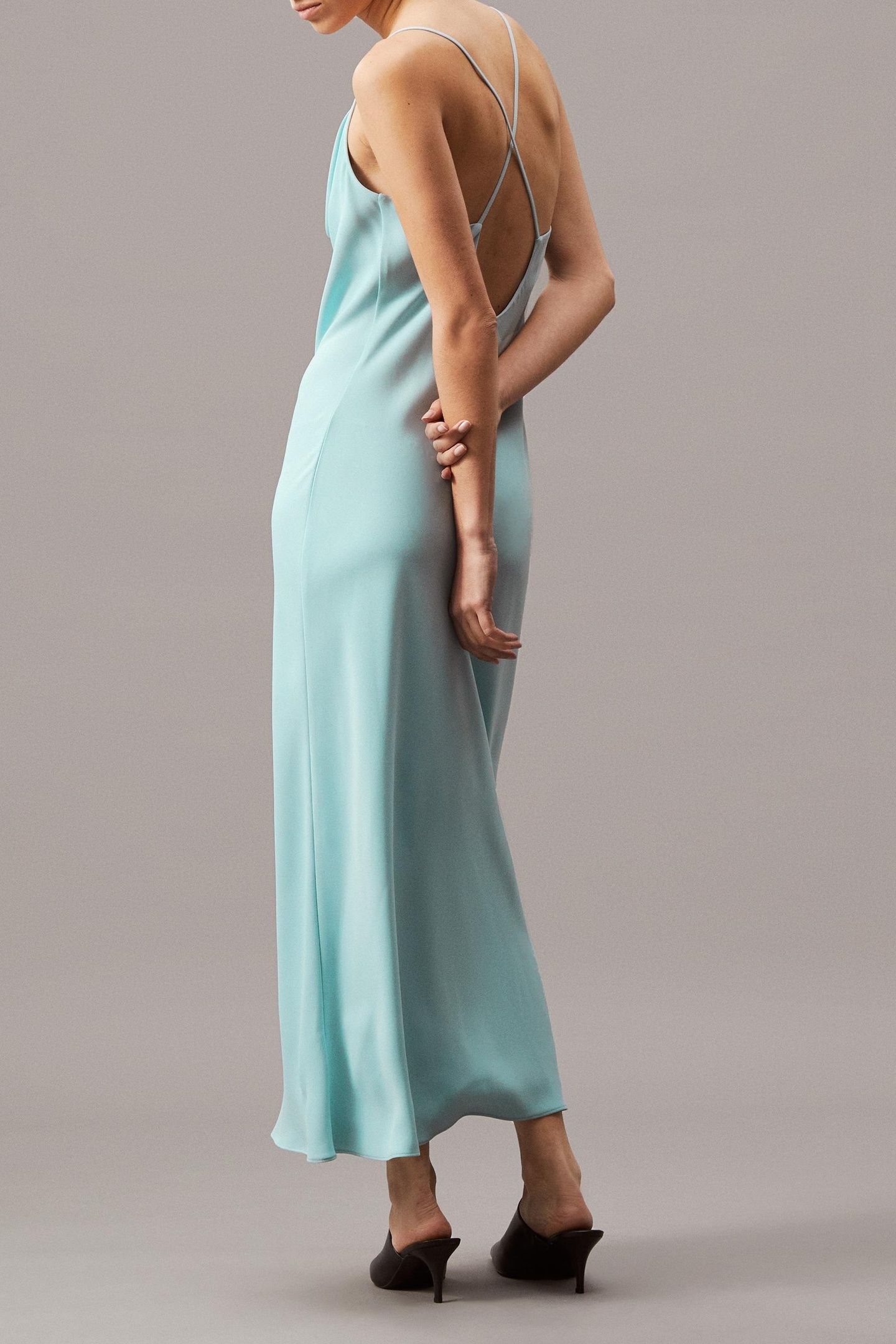 CREPE LOW BACK DRAPE DRESS ETHER 2