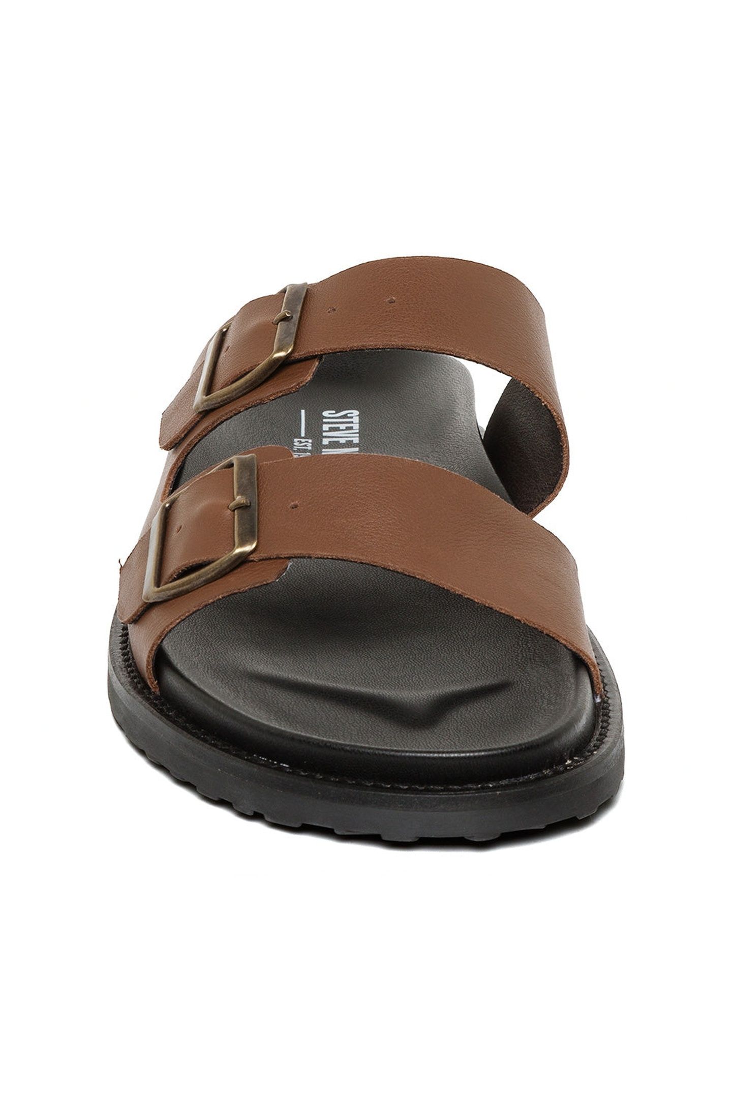 MAGNUS SLIDES BROWN LEATHER 5