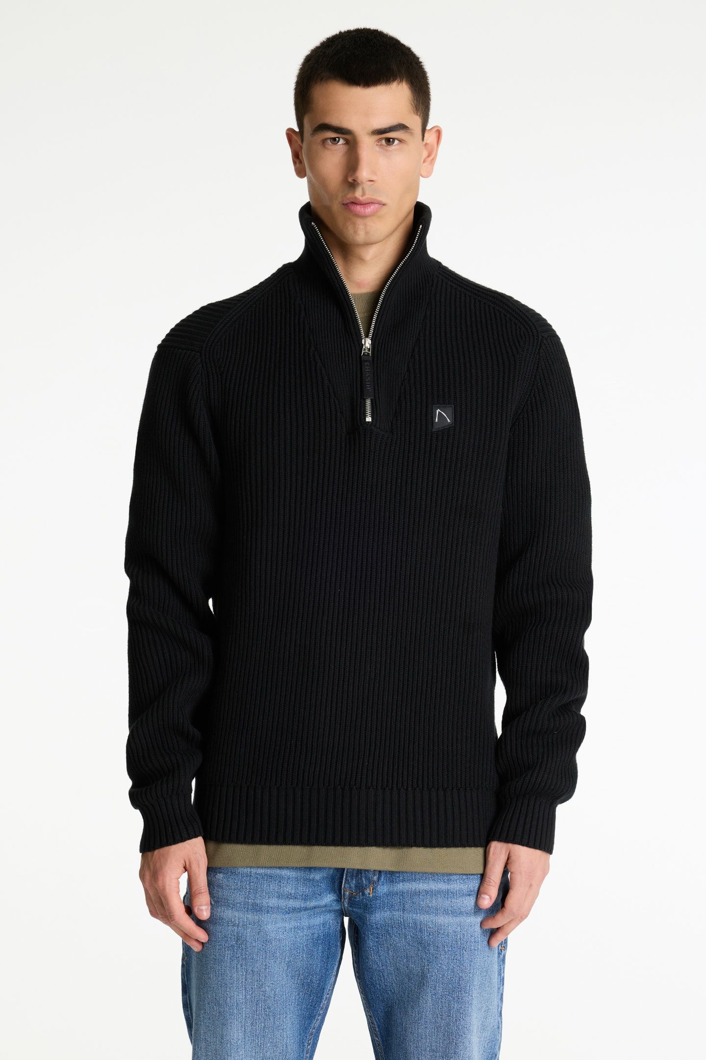 PULLOVER OLIVER HALF ZIP BLACK 1